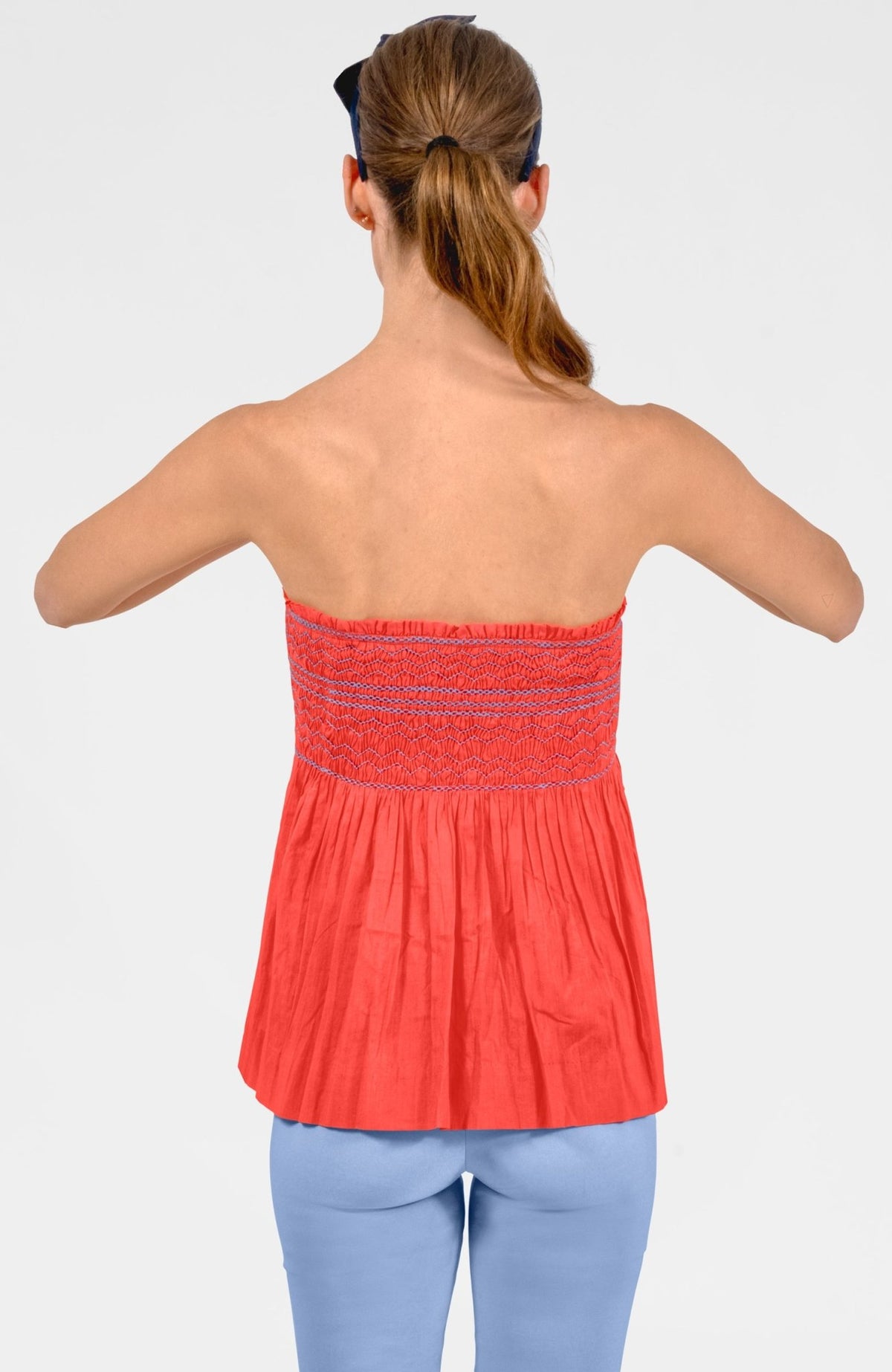 Smocked Mini Skirt/Top - Solid Melon