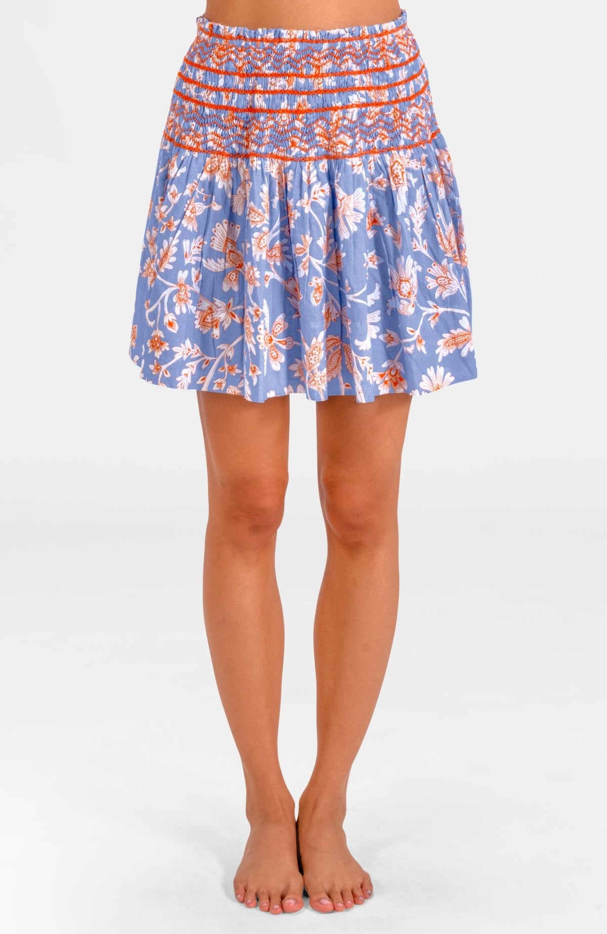 Smocked Mini Skirt/Top - Stunning Stippling Periwinkle