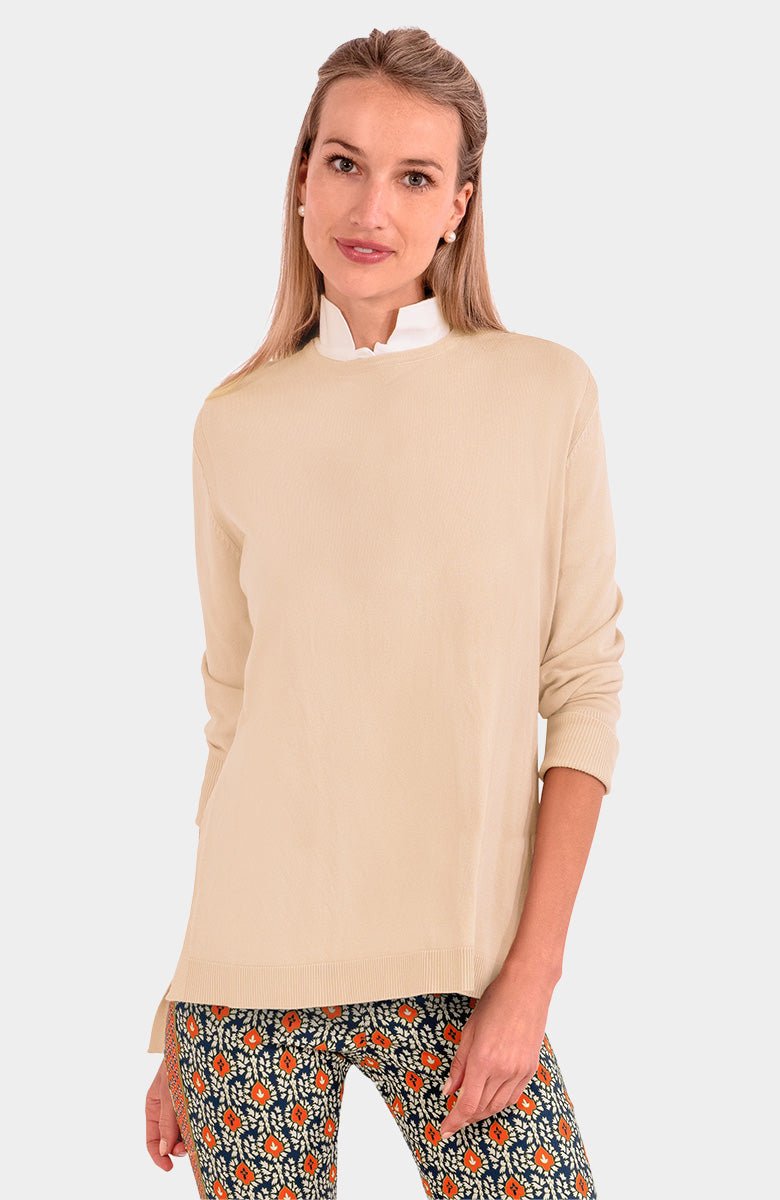 Sneek A Peek Knit Sweater Latte