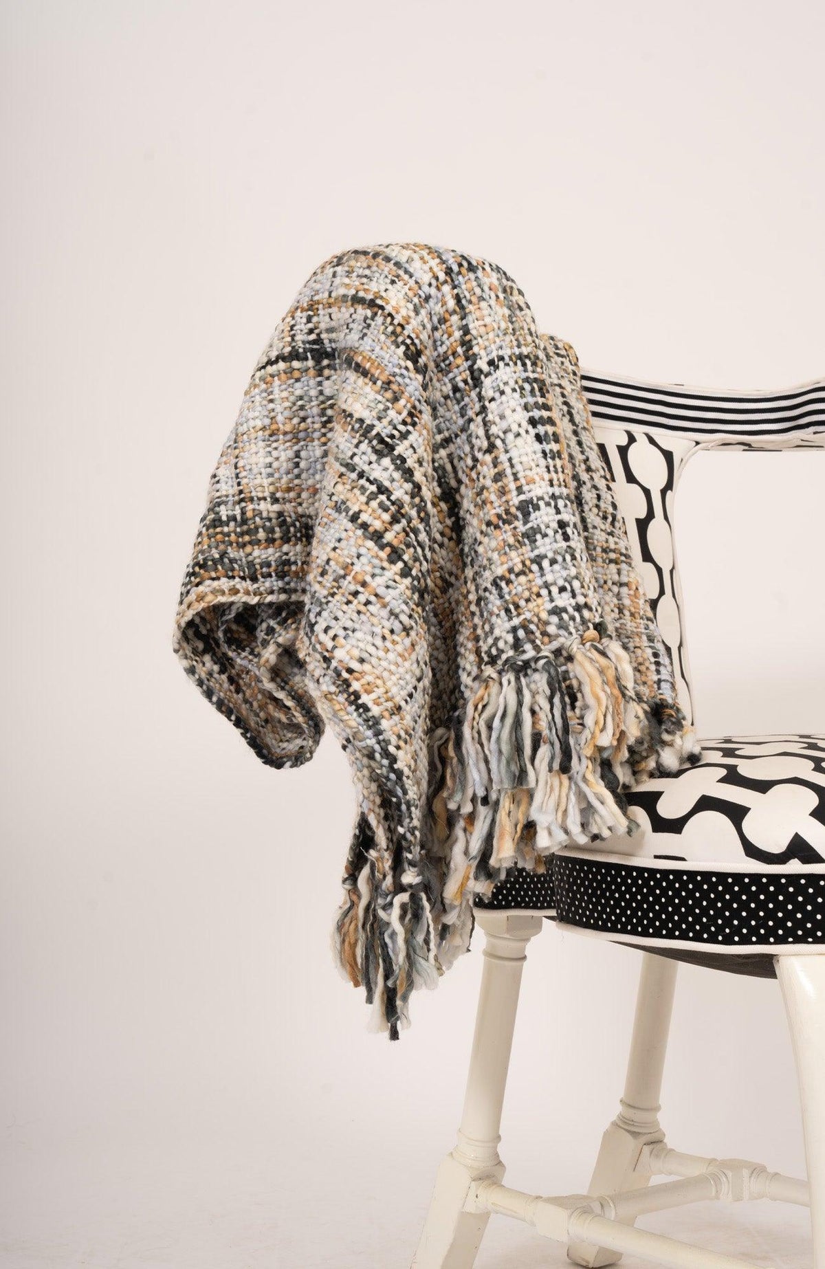 Snootie Snood Fringe Blanket Peri Neutral
