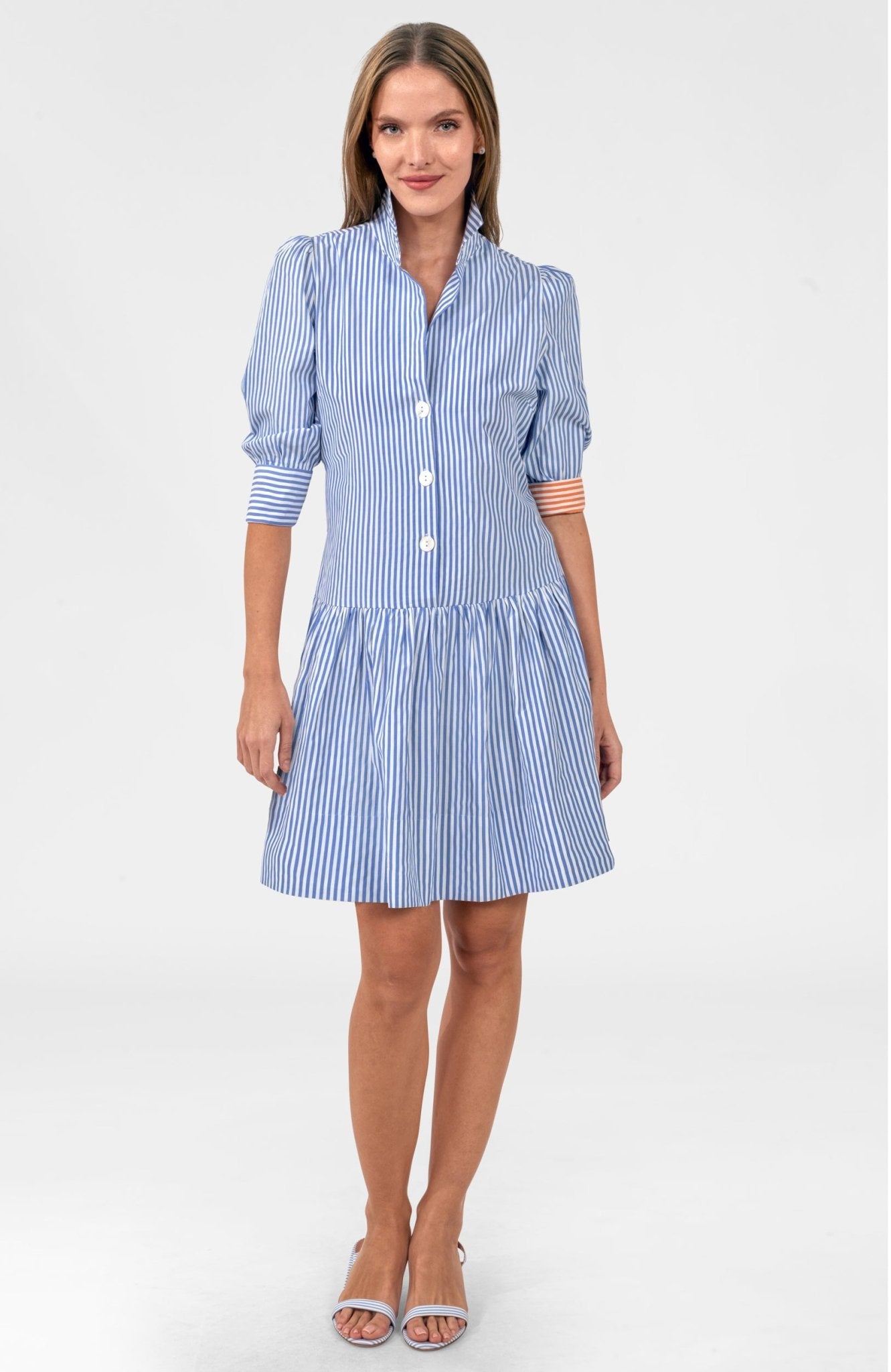 cotton on striped dress 100% Cotton Light Blue Stripe Midi Dress - All Dresses