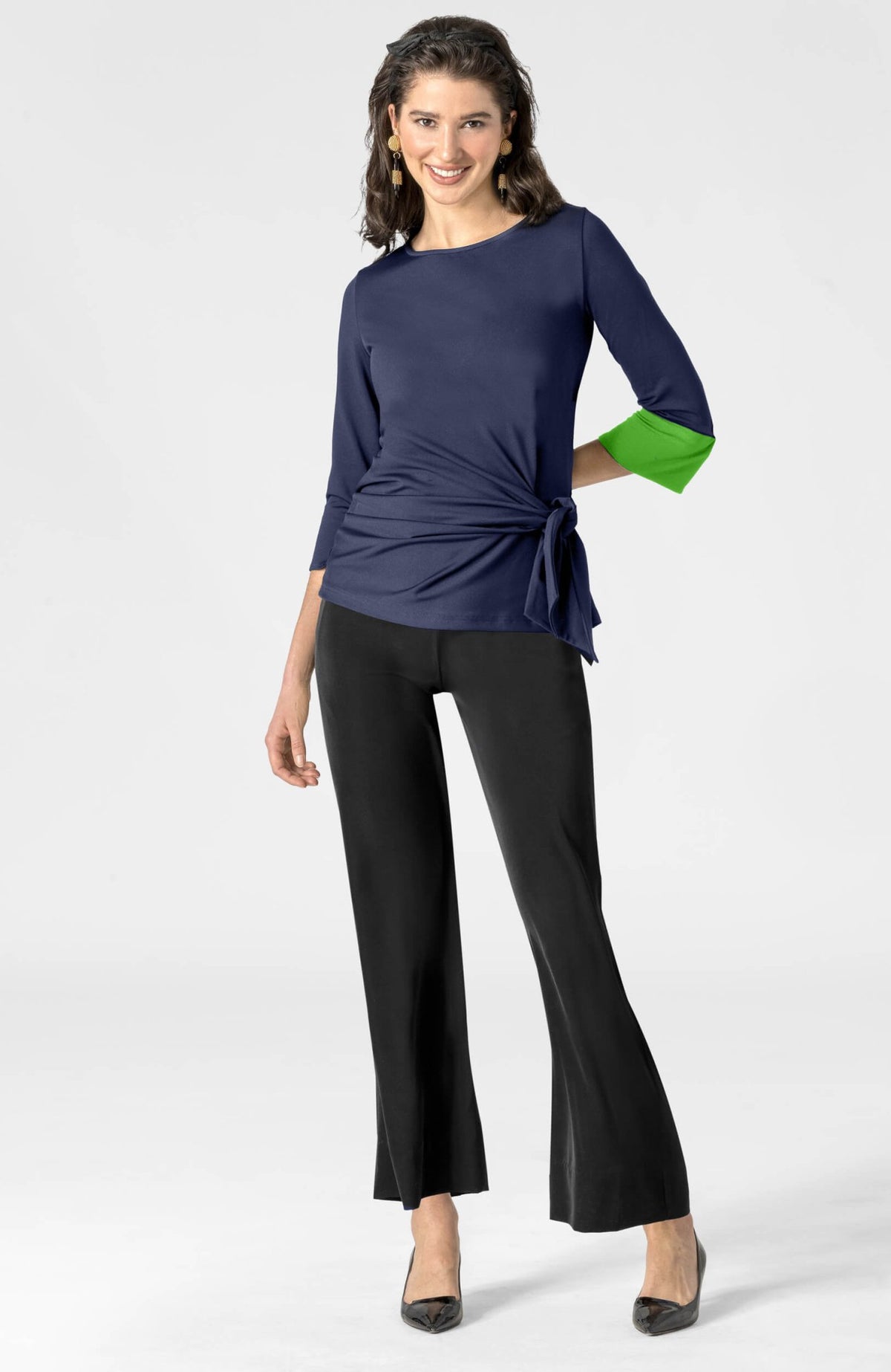Solid Cinch & Tie Top Navy