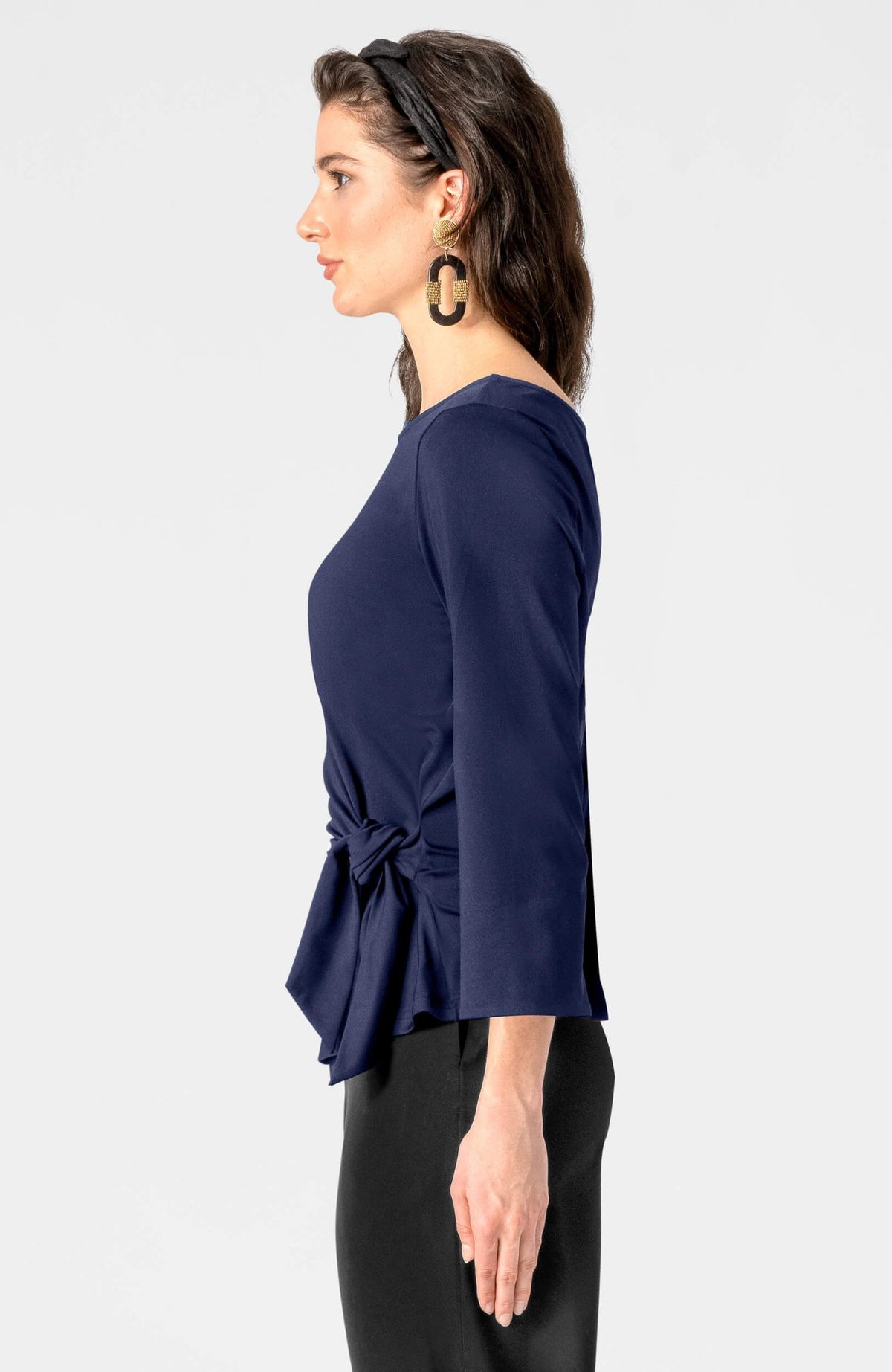 Solid Cinch & Tie Top Navy
