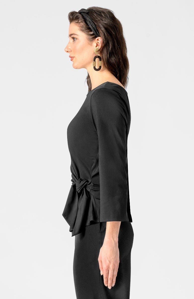 Solid Cinch & Tie Top Black