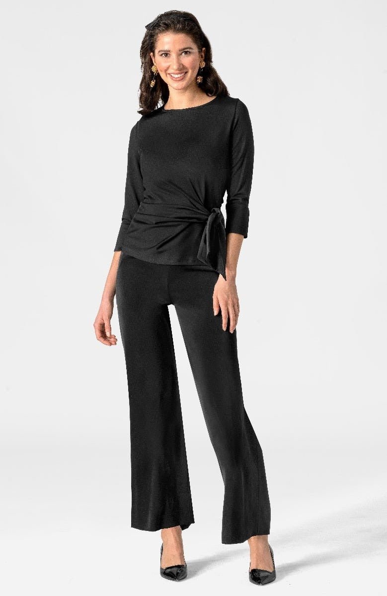Solid Cinch & Tie Top Black