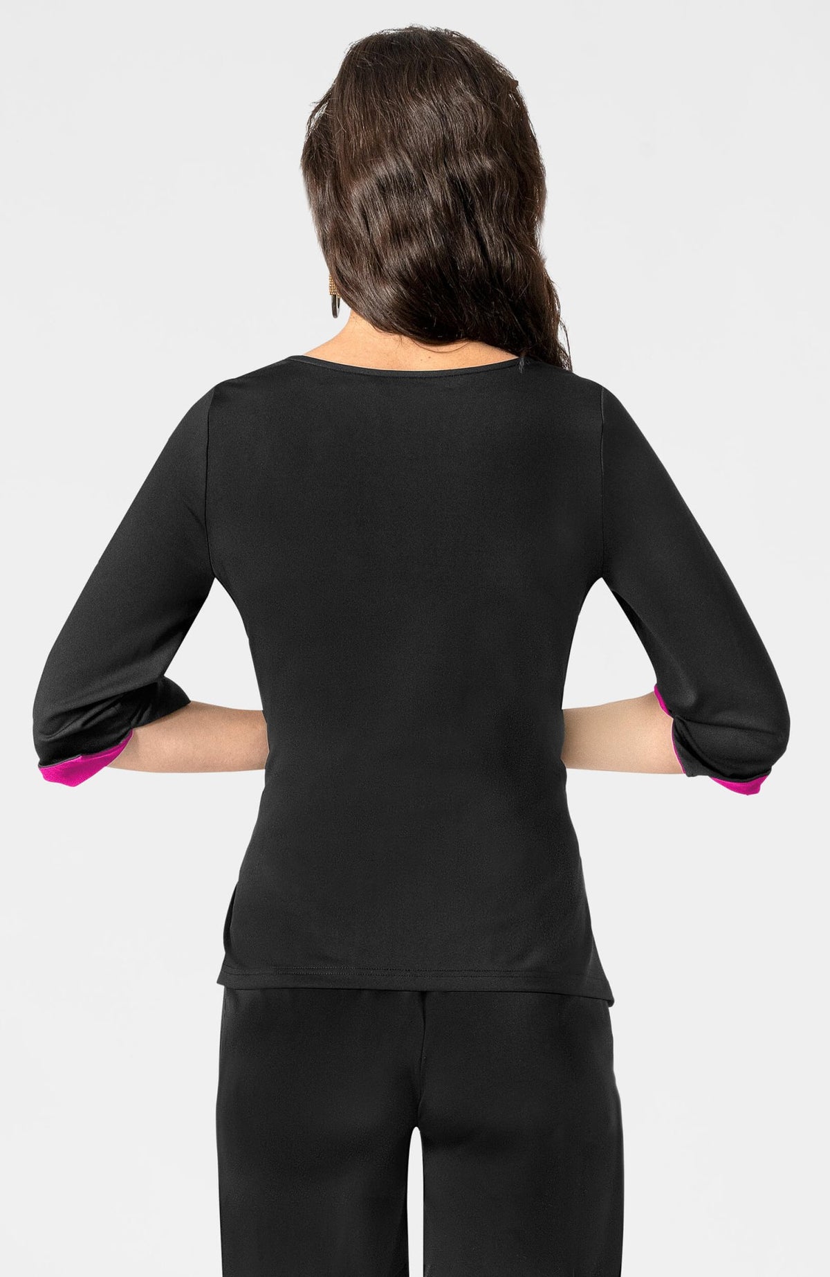 Solid Cinch & Tie Top Black