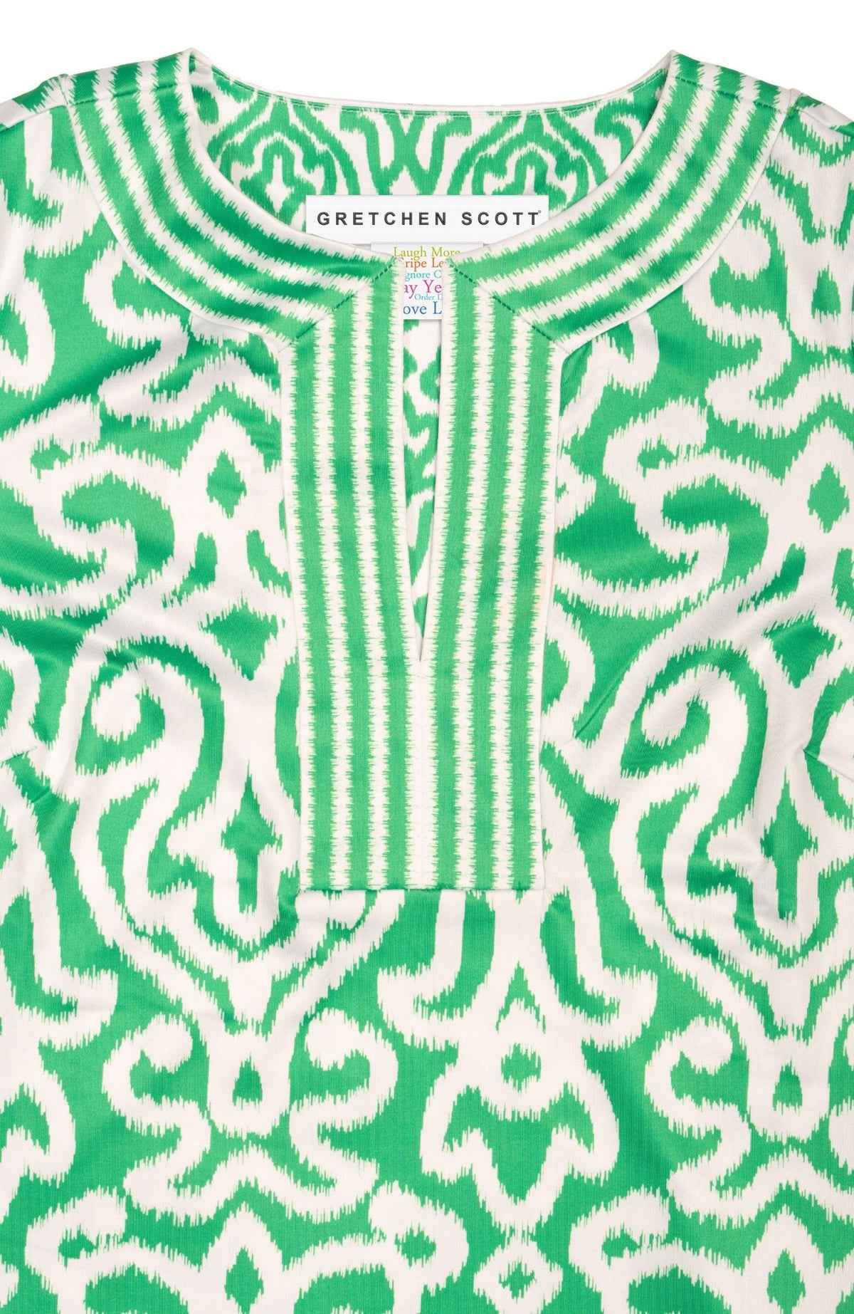 Split Neck Dress- Arabesque Kelly