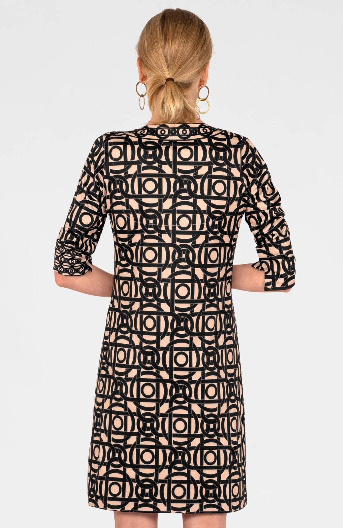 Split Neck Dress Aubazine Black