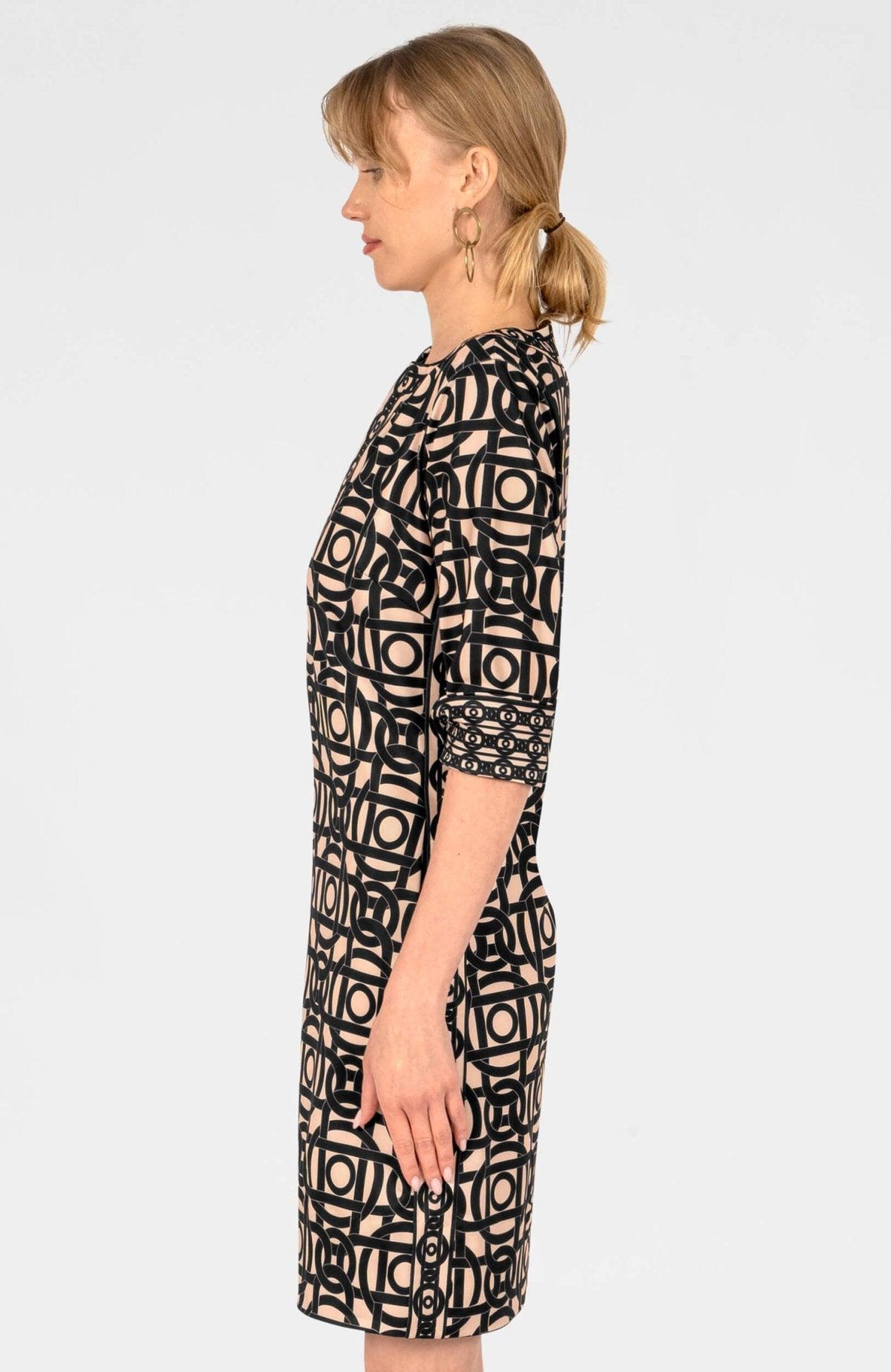 Split Neck Dress Aubazine Black