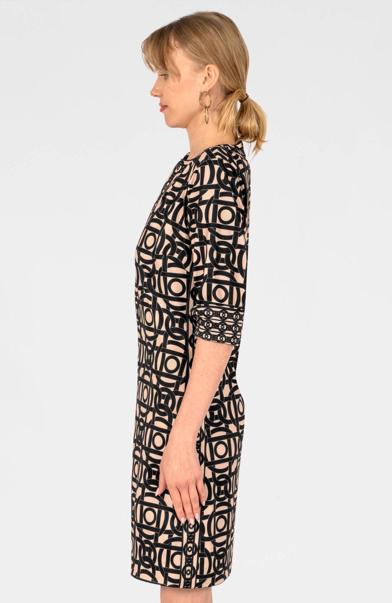 Split Neck Dress Aubazine Black