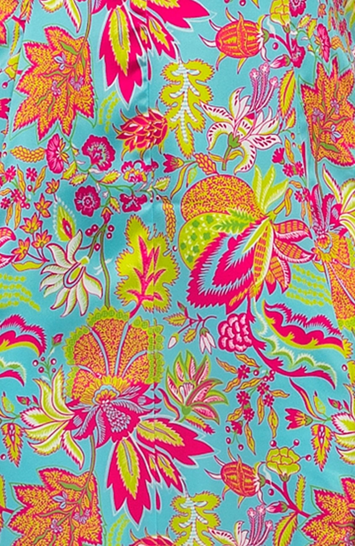 Split Neck Dress - Blooming Party Mystic Turq