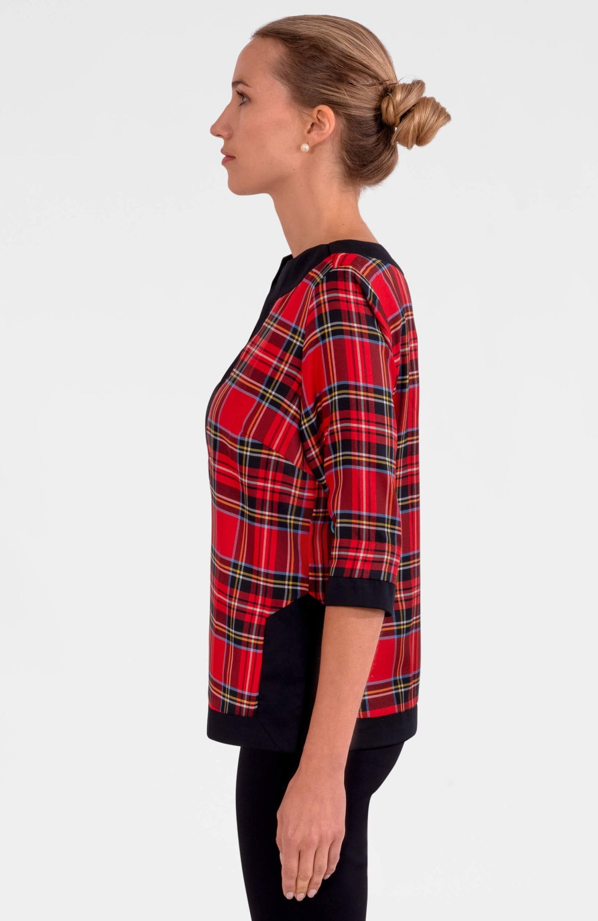 Split Neck Tunic - Duke of York Red Multi