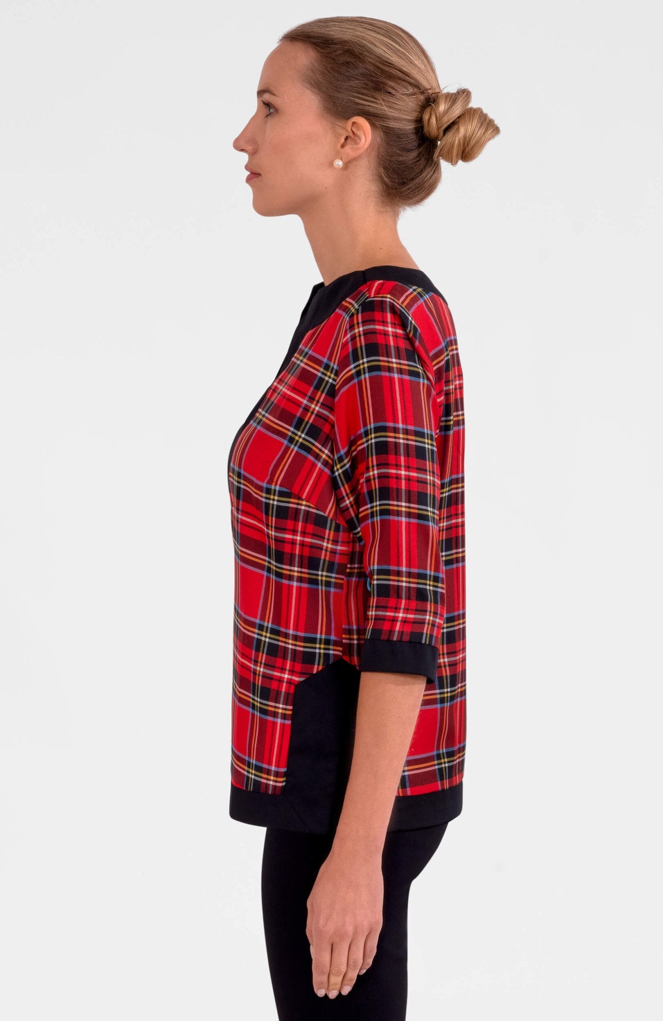 Split Neck Tunic - Duke of York Red Multi