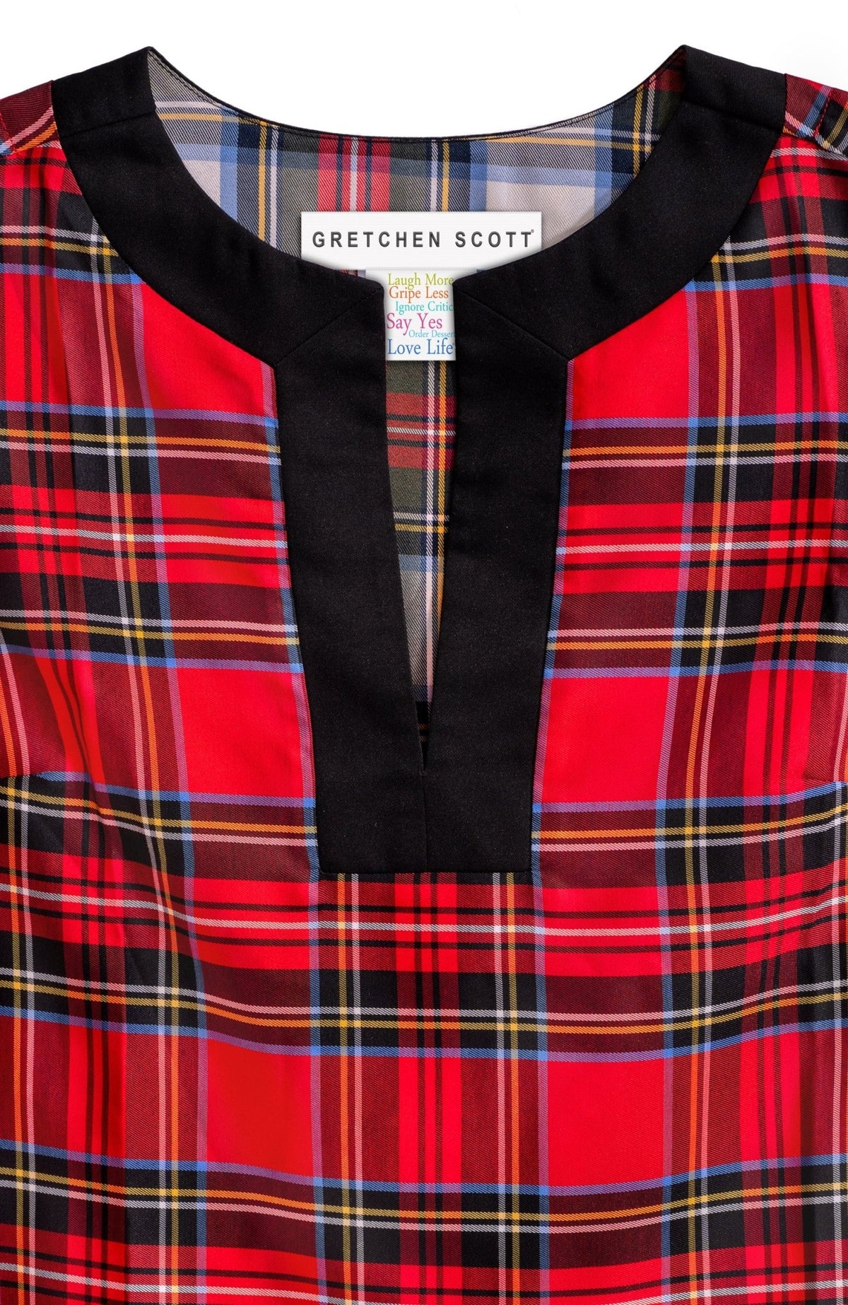 Split Neck Tunic - Duke of York Red Multi