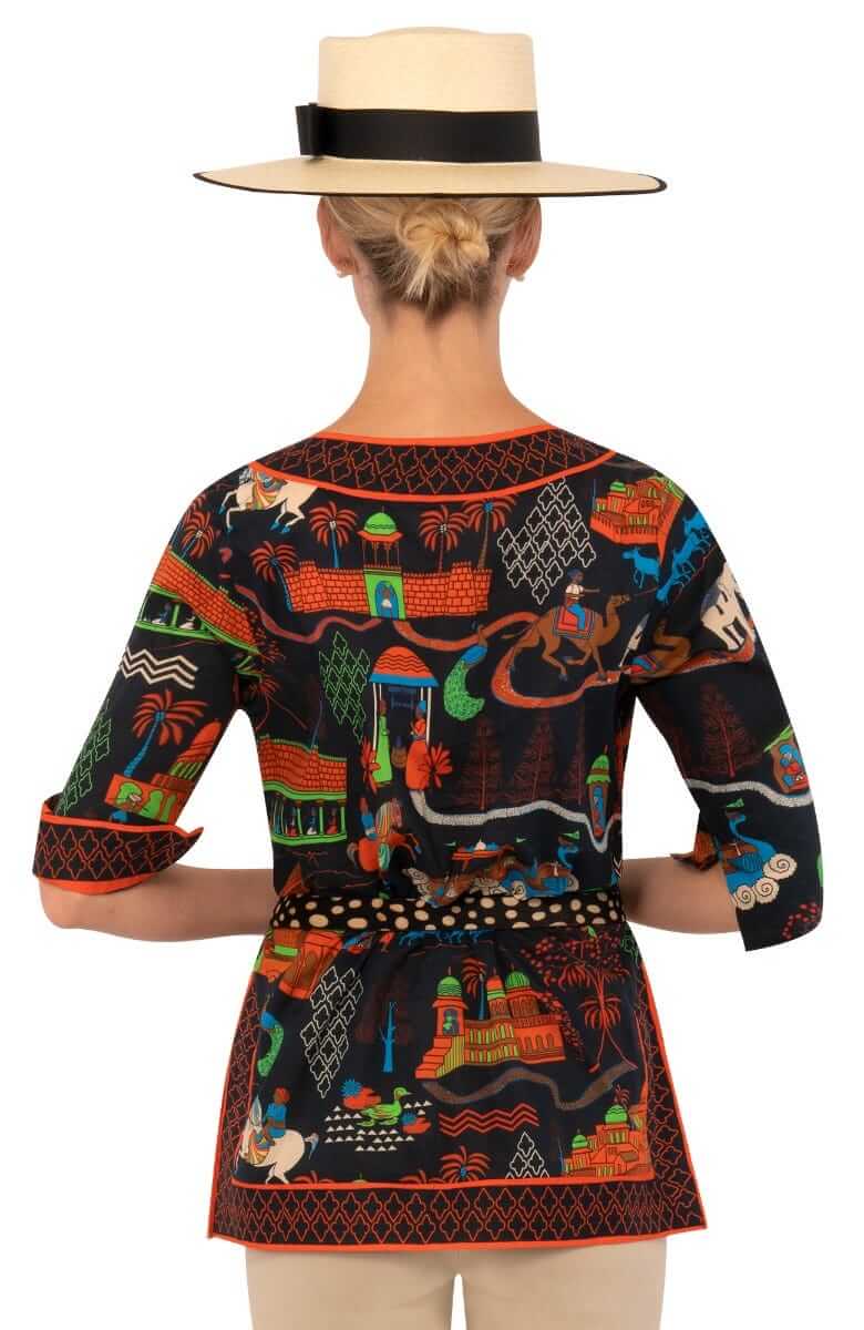 Split Neck Tunic - Jodhpur Journal - Final Sale Black