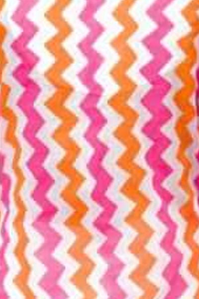 Split Neck Tunic - Zig Zag - Final Sale Orange Pink