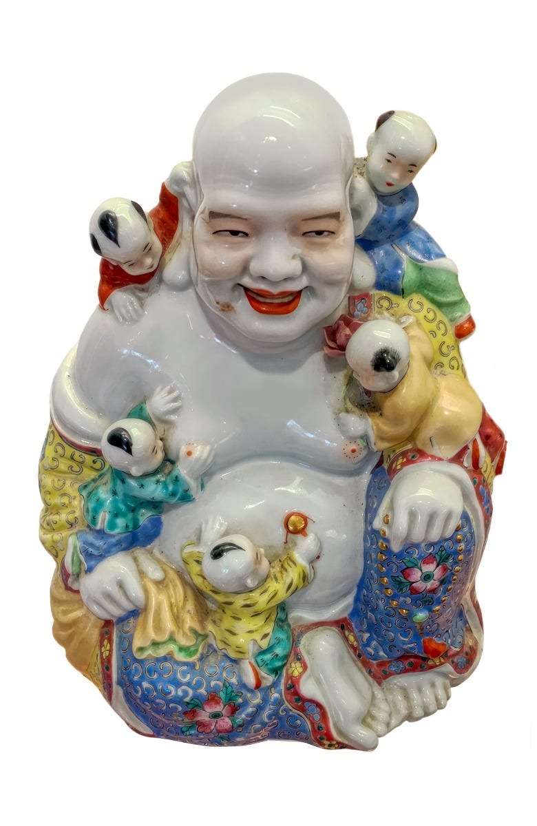 China, Famille Rose Buddha Periwink Orange One Size