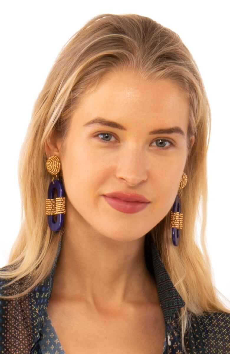 Stonehenge Earrings Navy One Size