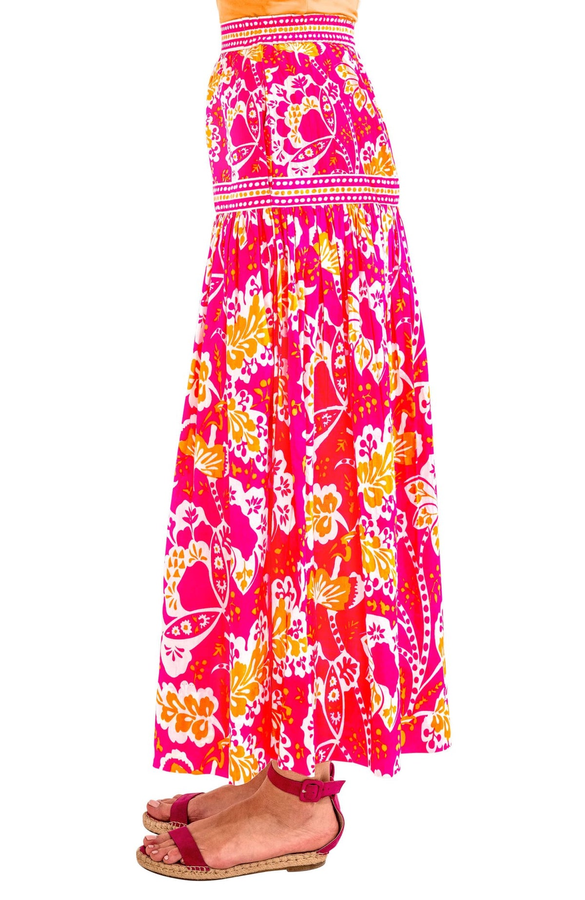 Summer Dreaming Skirt - Flora - Final Sale Pink Orange