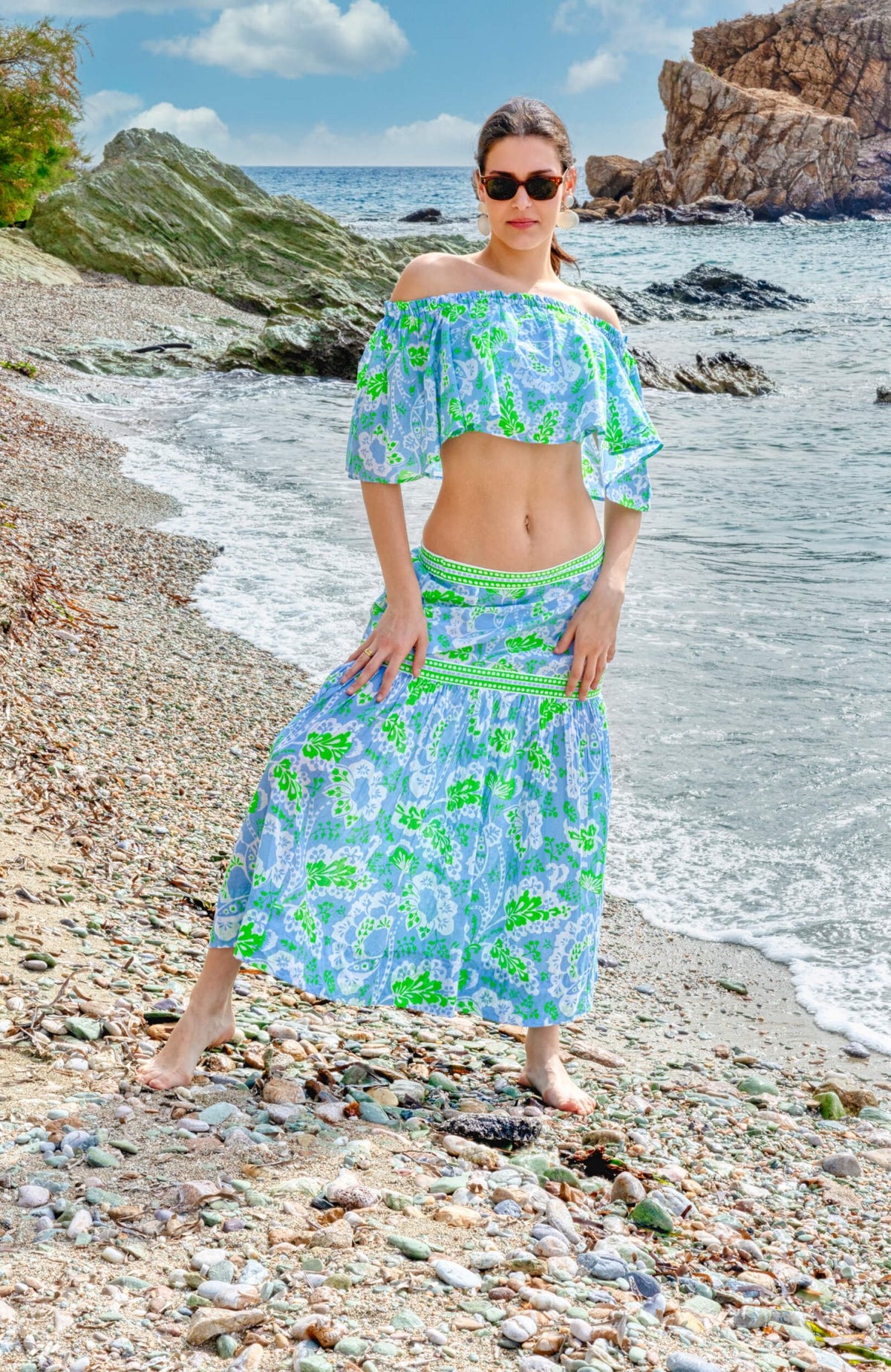 Summer Dreaming Skirt - Flora - Final Sale Periwink kelly