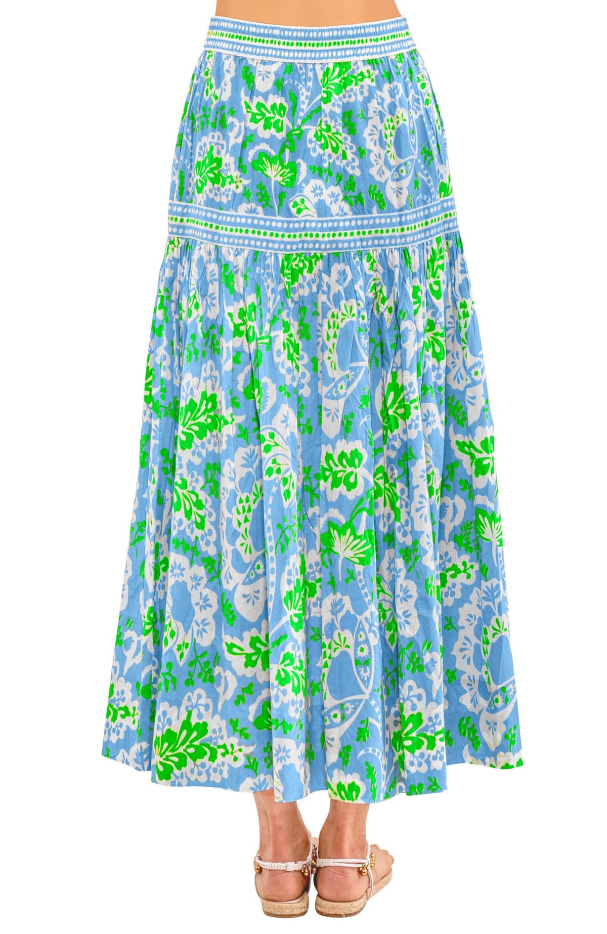 Summer Dreaming Skirt - Flora - Final Sale Periwink kelly
