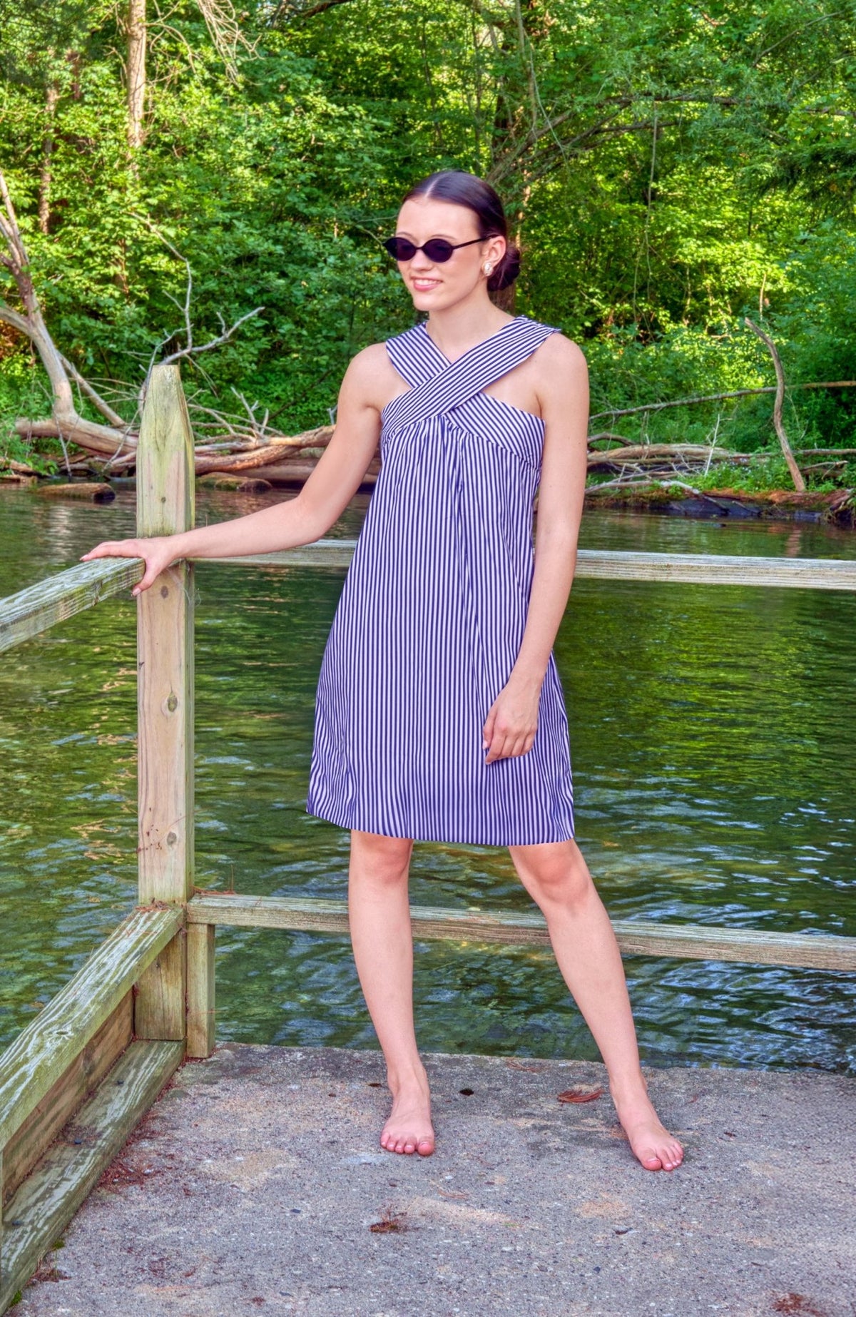 Summer Sunshine Dress - Wash & Wear Navy