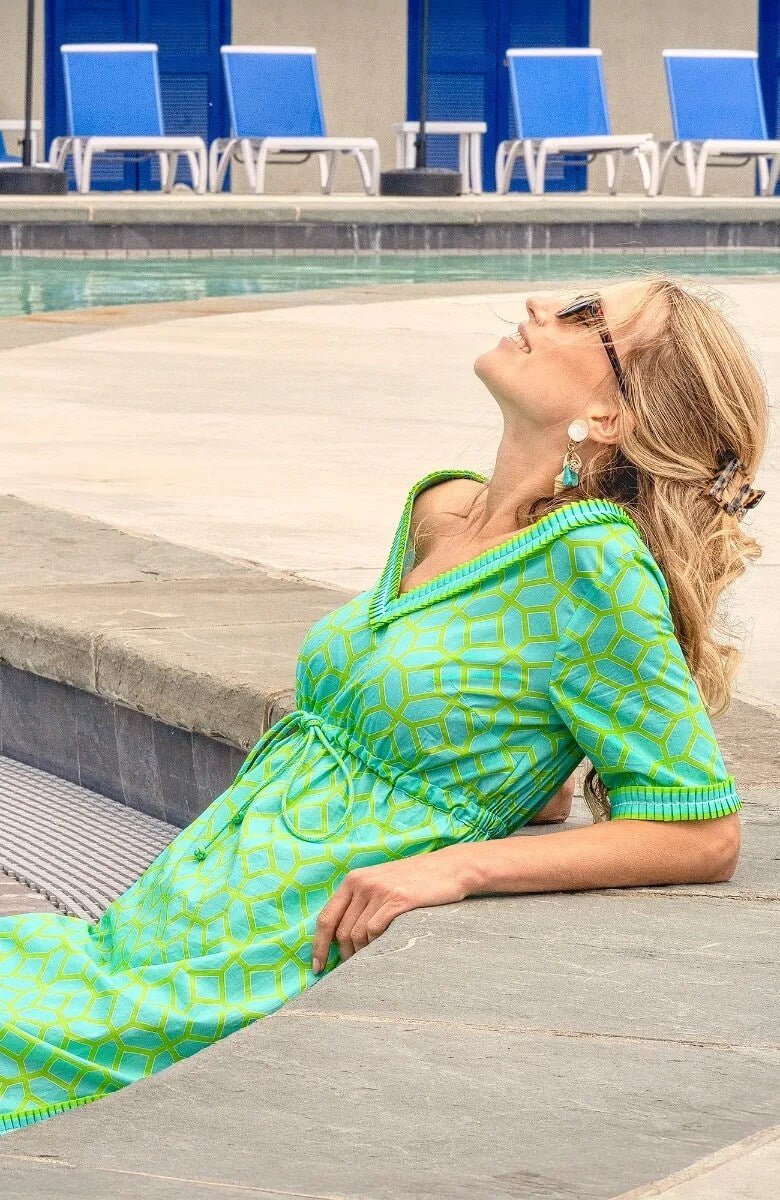 Surf's Up Dress - Lucy In The Sky With Diamonds Lime