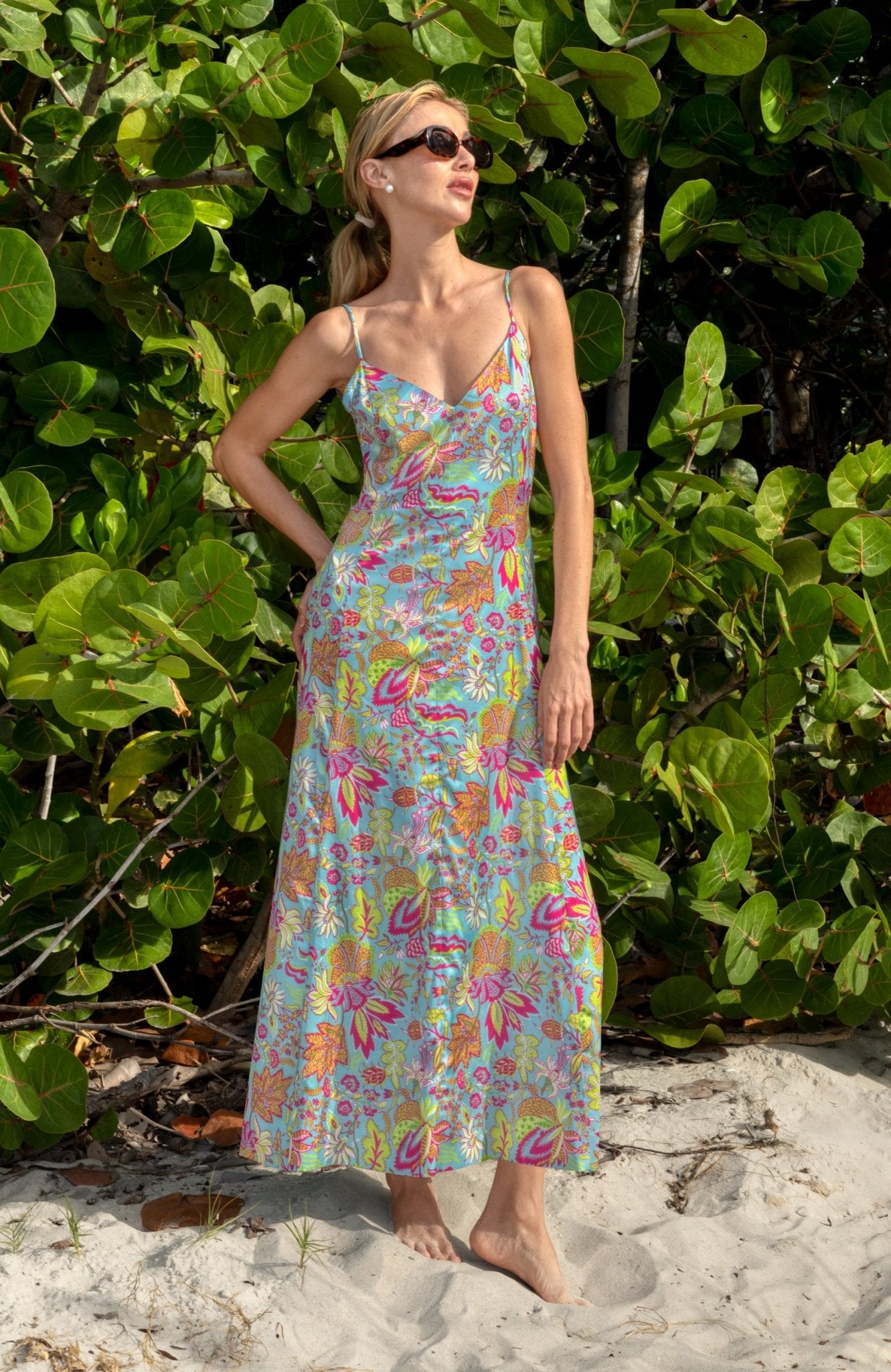 Sway and Twirl Dress - Blooming Party Mystic Turq