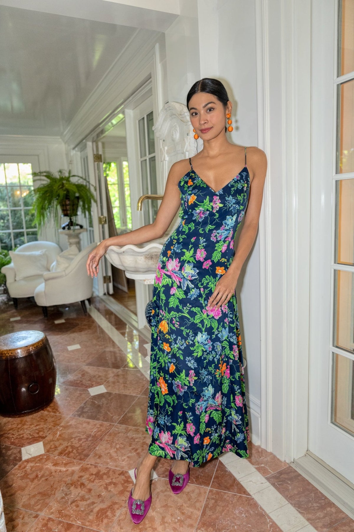 Sway & Twirl Dress - English Garden Navy