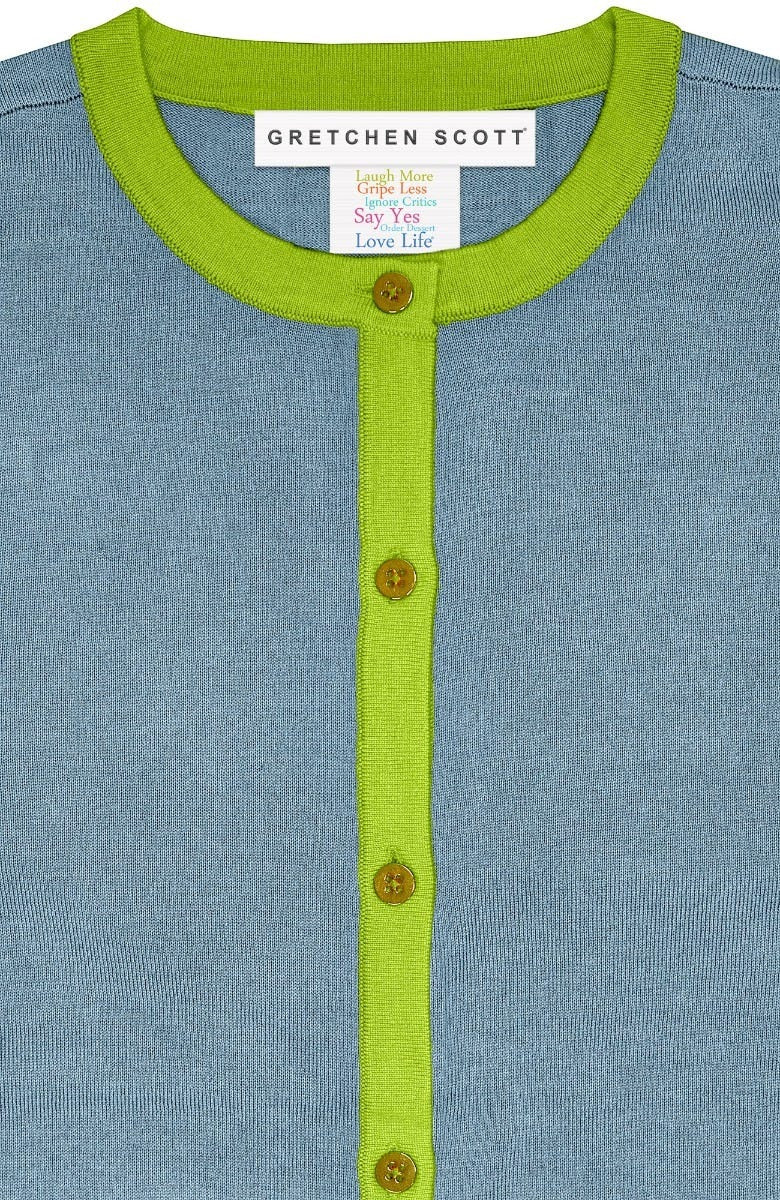 Cherry On Top Cardigan Periwinle Lime