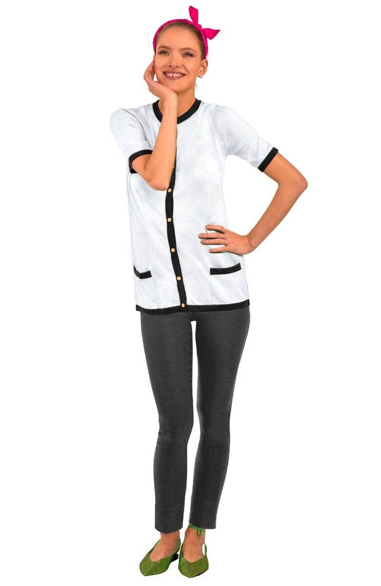 Cherry On Top Cardigan White Black