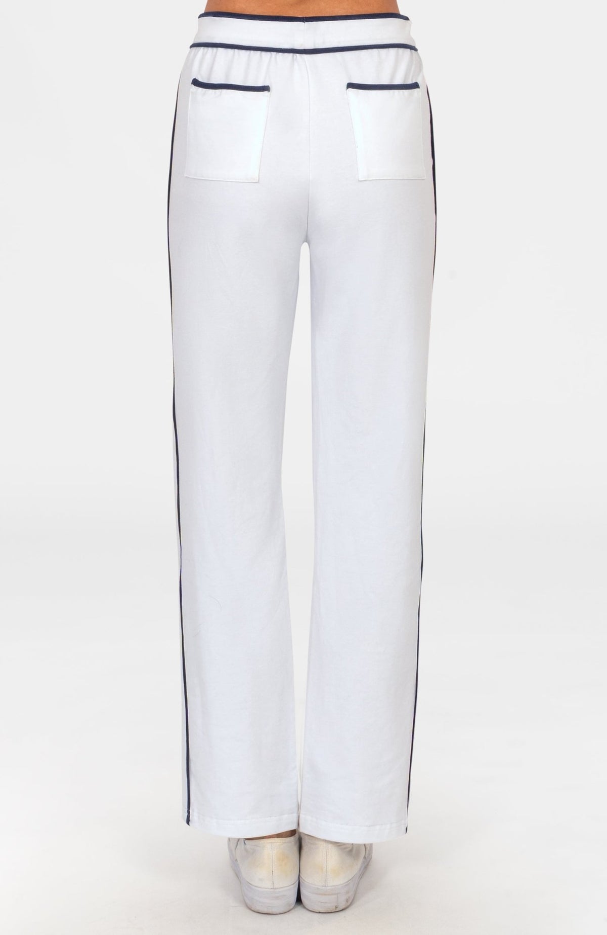 Sweat Pants - Trim It Up White Navy