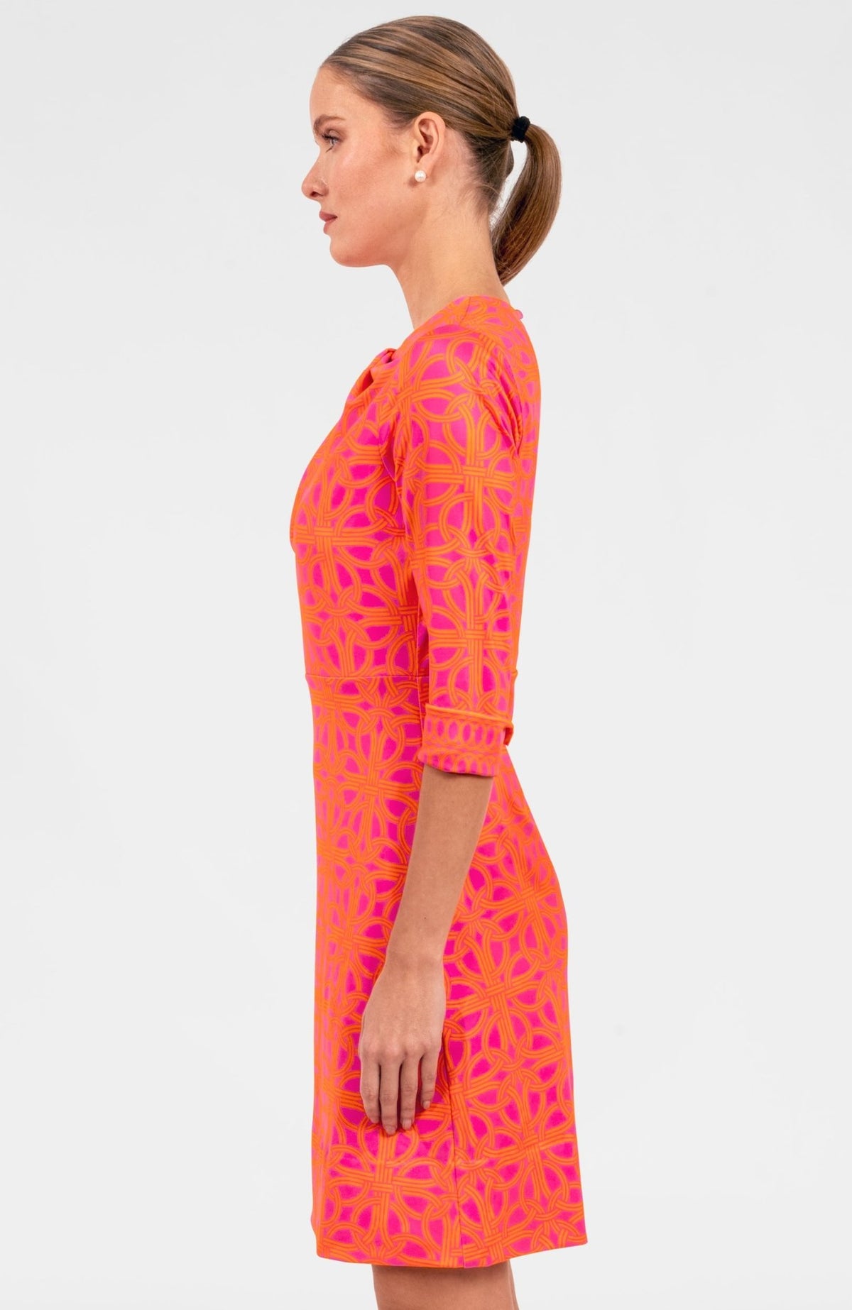 Swivel Dress - Ring Toss Shocking Pink