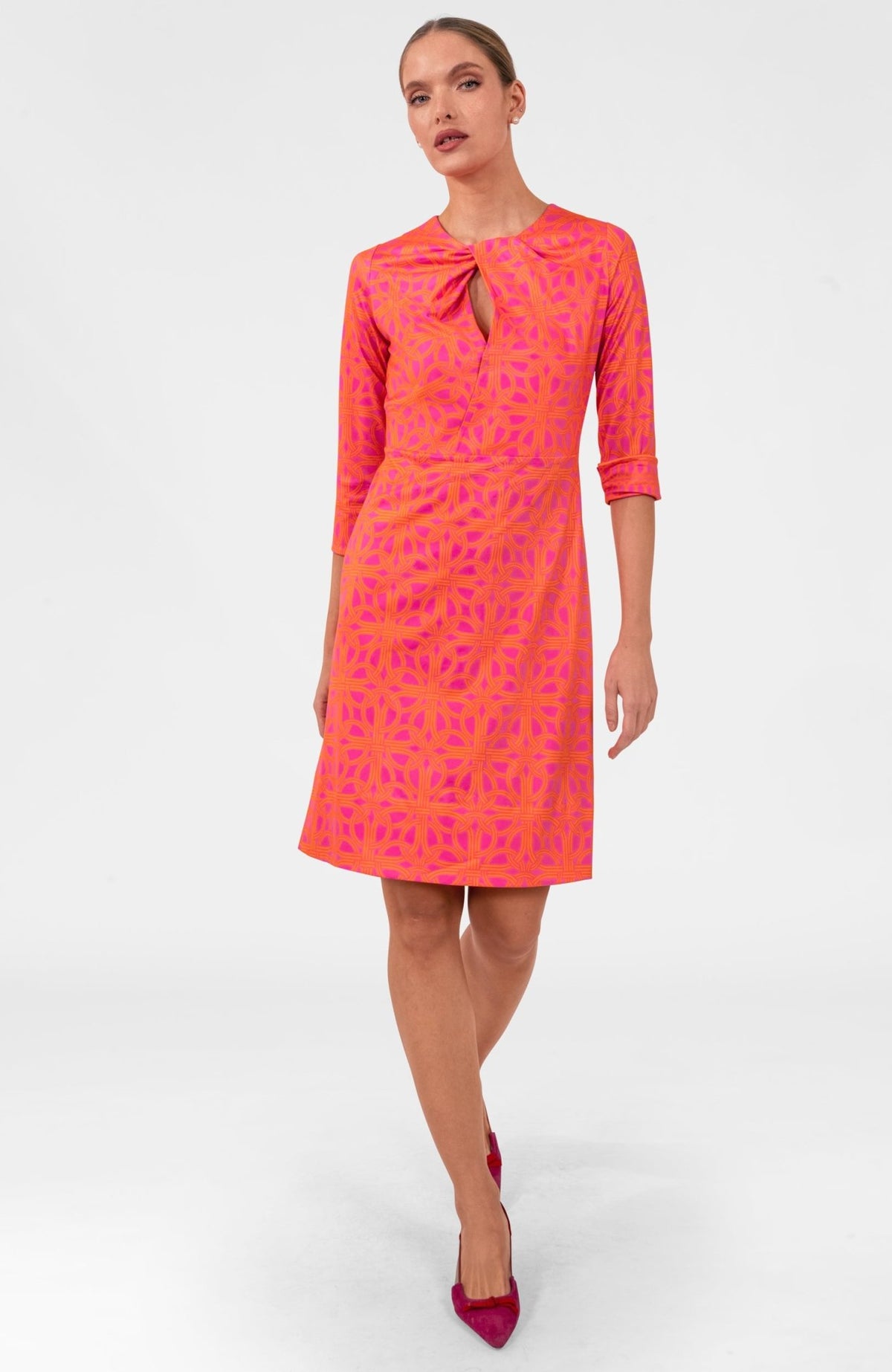 Swivel Dress - Ring Toss Shocking Pink