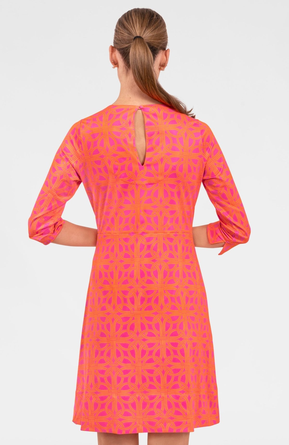 Swivel Dress - Ring Toss Shocking Pink