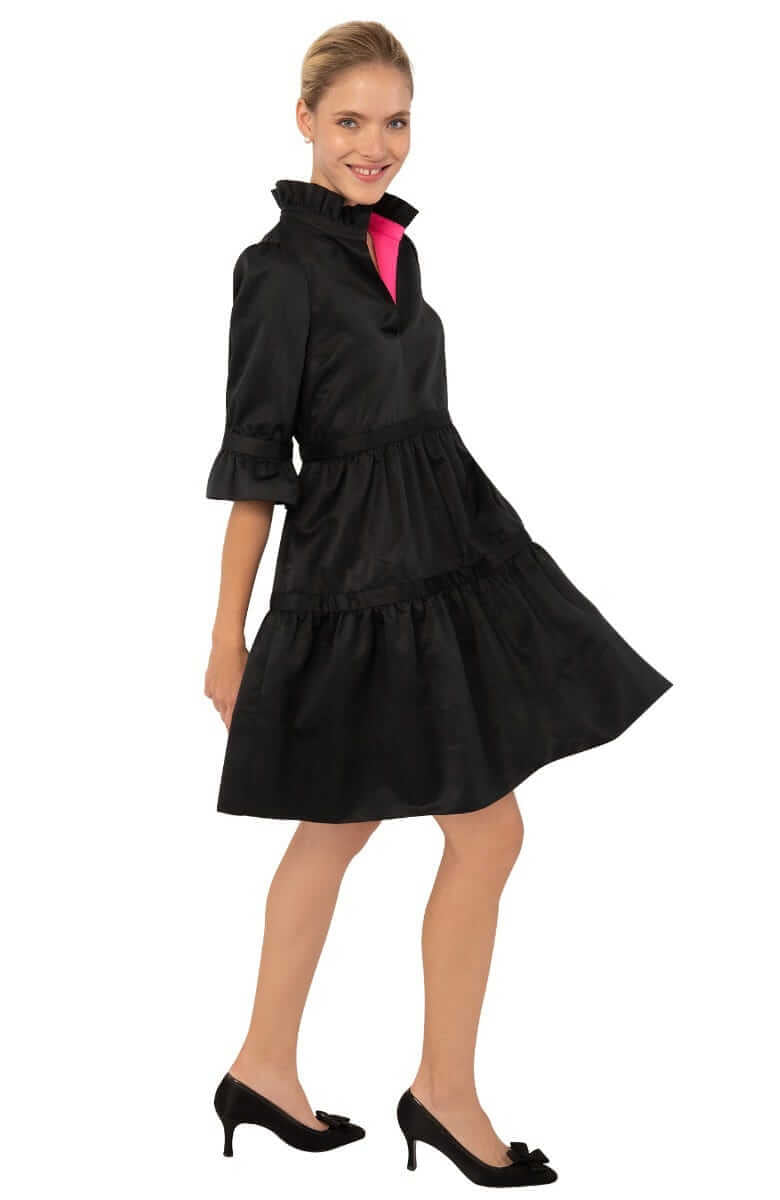 Teardrop Dress - Faille - Final Sale Black