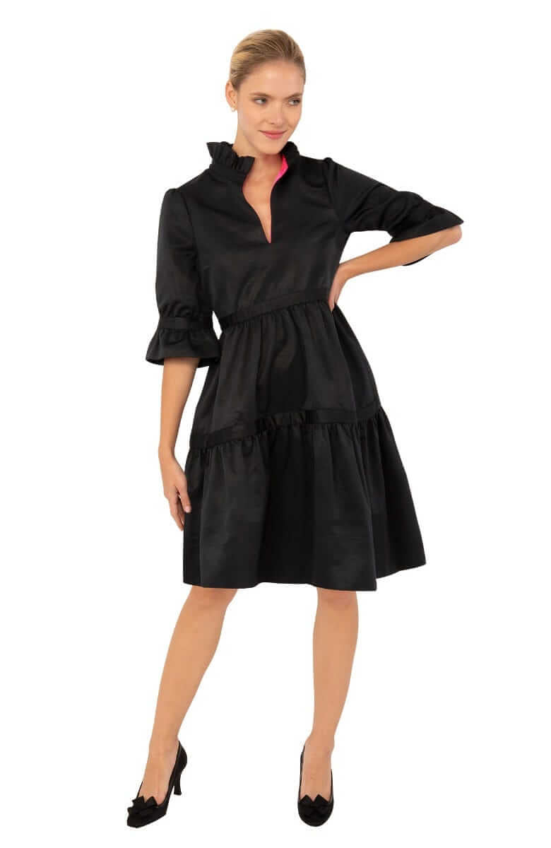 Teardrop Dress - Faille - Final Sale Black