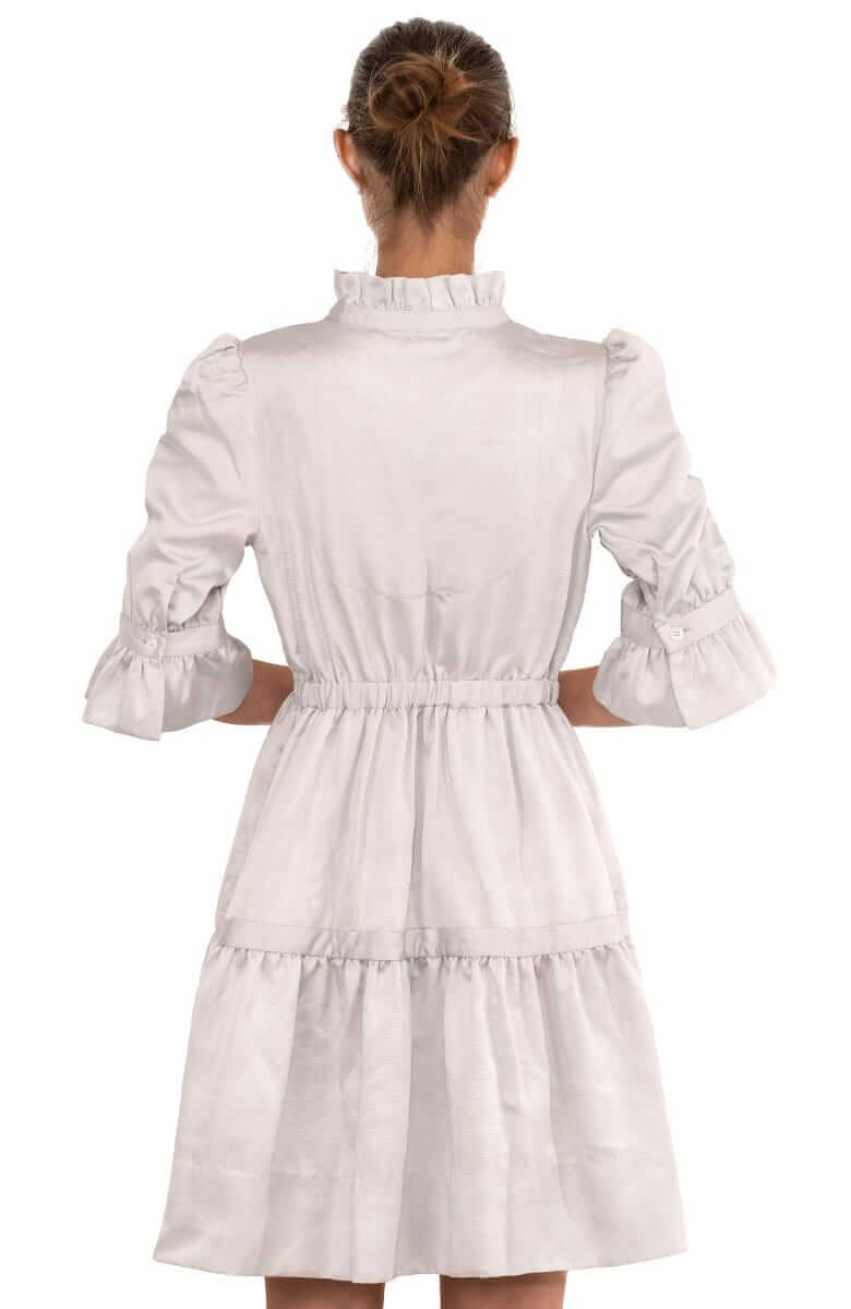 Teardrop Dress - Faille - Final Sale Silver