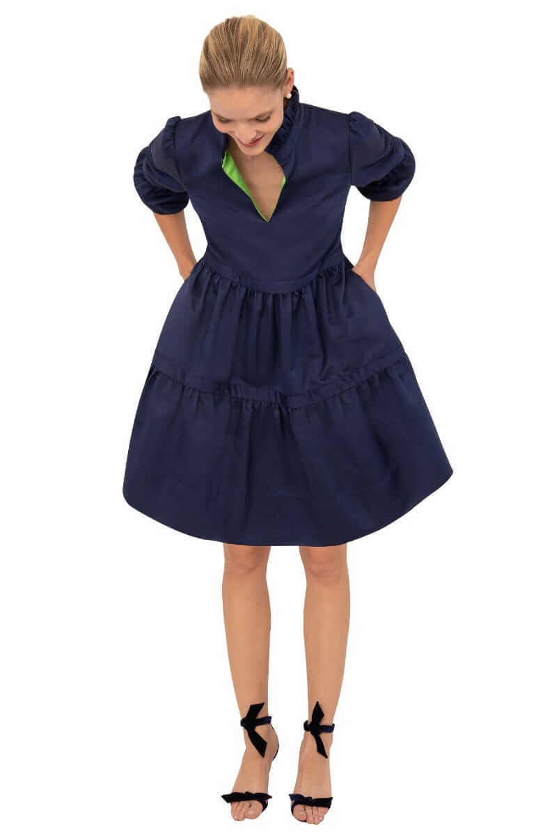 Teardrop Dress - Faille - Final Sale Navy