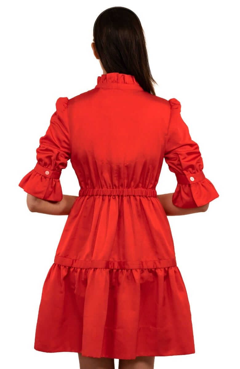 Teardrop Dress - Faille - Final Sale Crimson