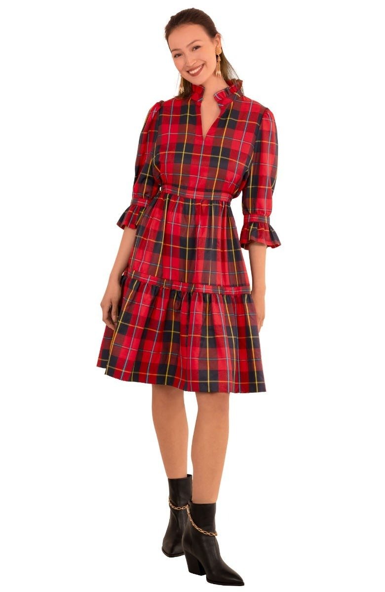 Teardrop Dress Plaidly Cooper - Final Sale Redmulti Plaid