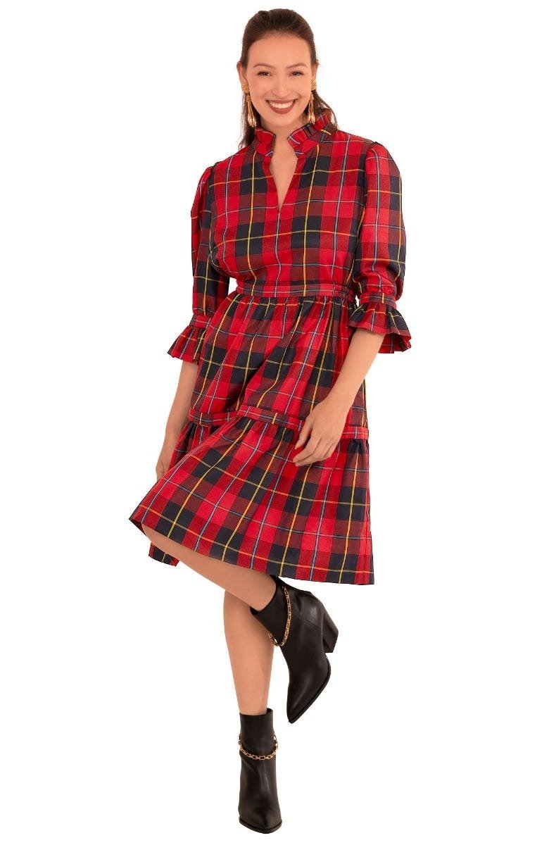 Teardrop Dress Plaidly Cooper - Final Sale Redmulti Plaid