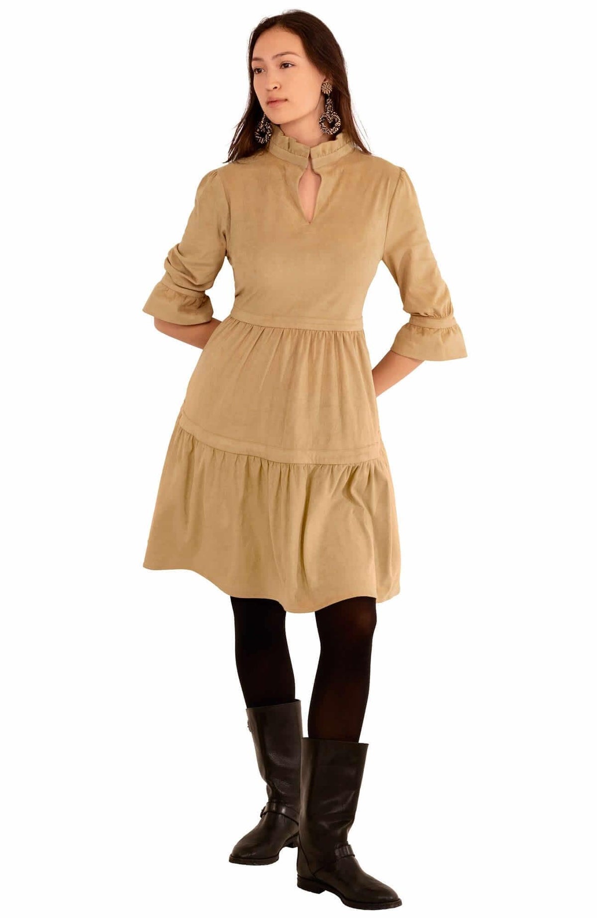 Teardrop Dress - Ultra Suede - Final Sale Beige