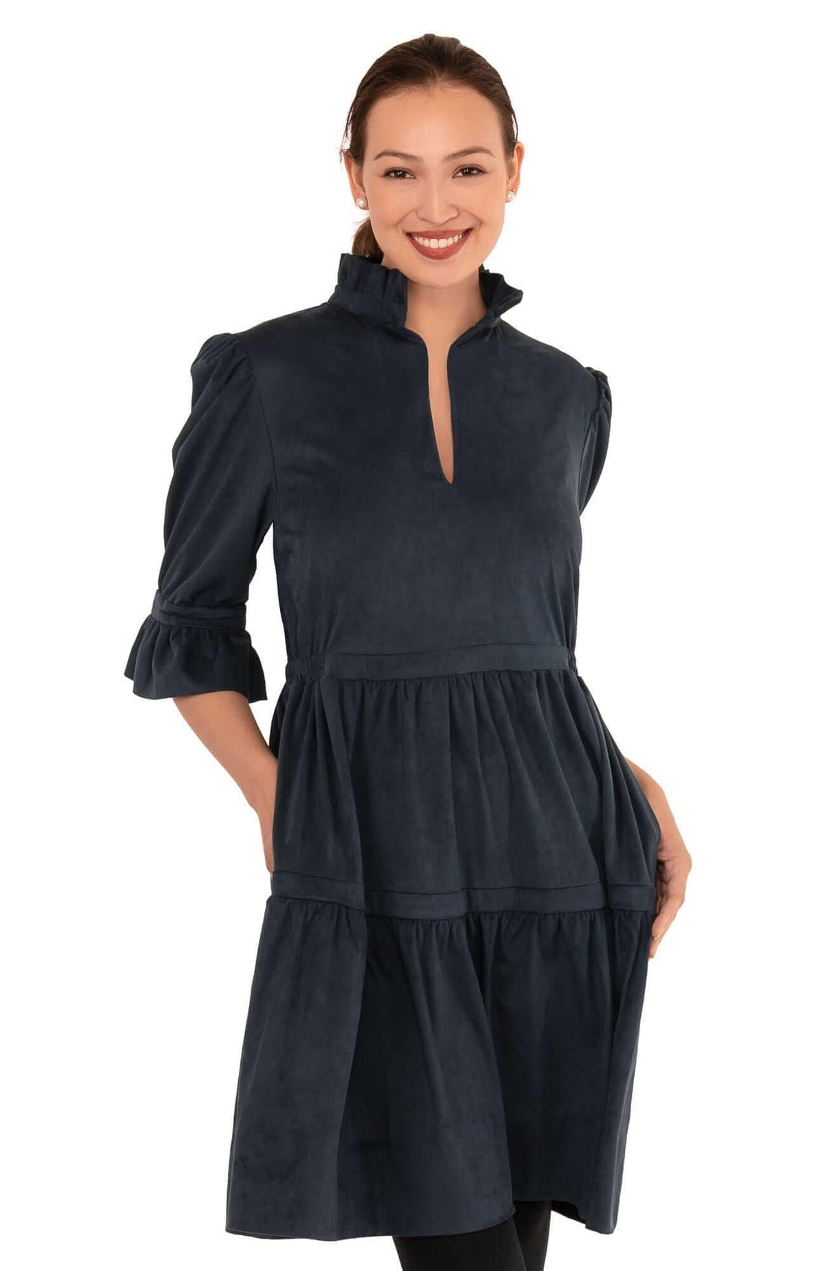 Teardrop Dress - Ultra Suede - Final Sale Navy