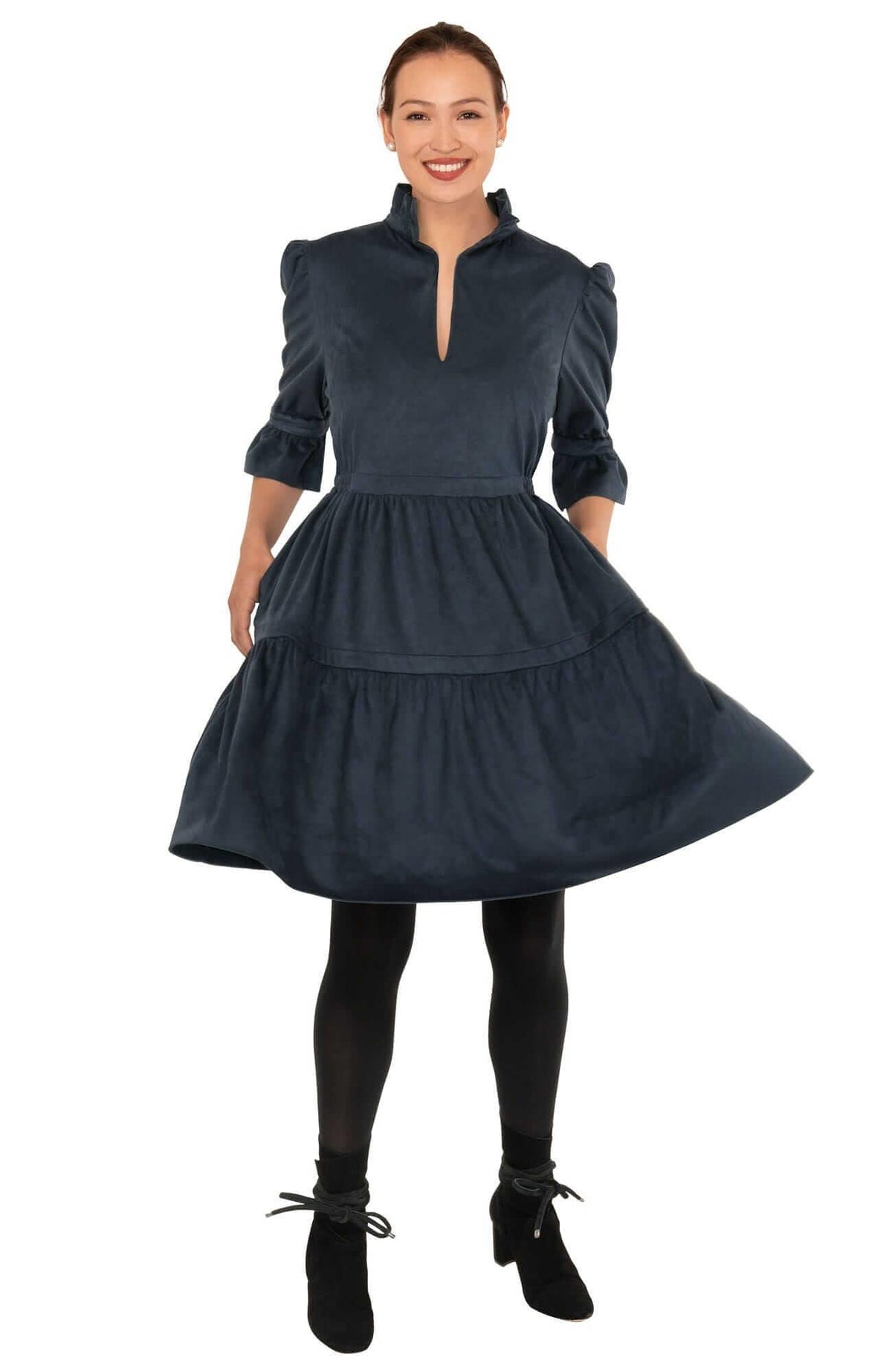 Teardrop Dress - Ultra Suede - Final Sale Navy