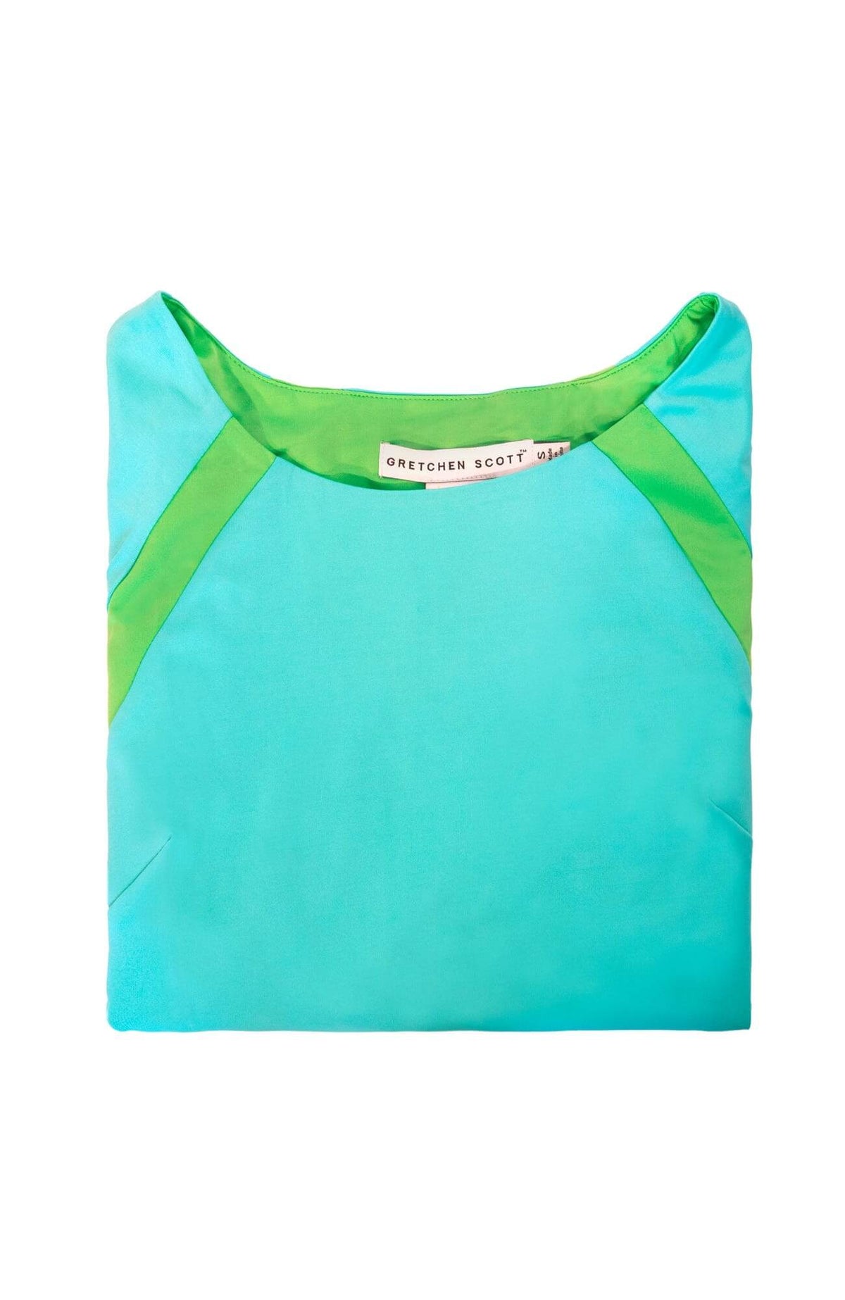 Jersey Tee Topper - Color Block - Final Sale Turq Lime