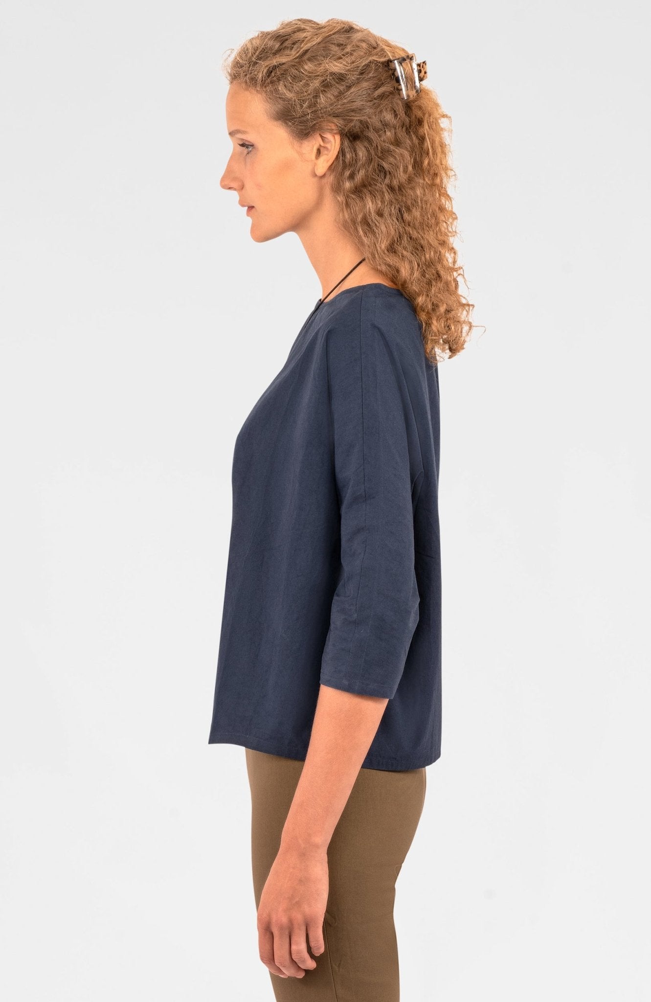 The Ayn Top - Solid - Final Sale Navy