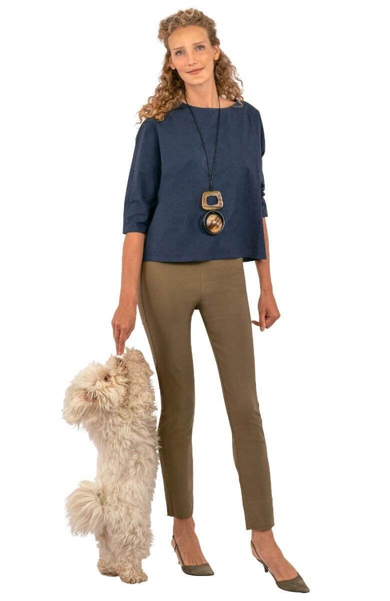 The Ayn Top - Solid - Final Sale Navy