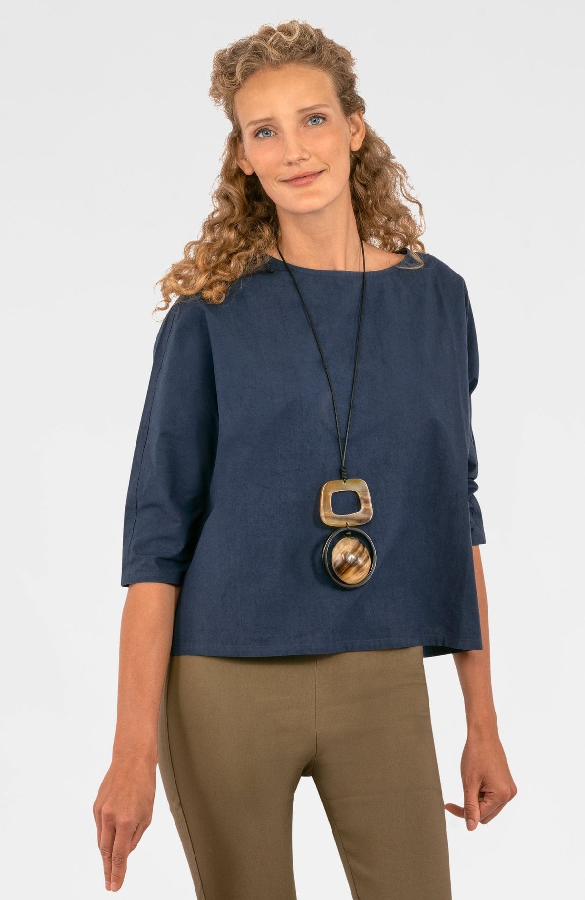 The Ayn Top - Solid - Final Sale Navy