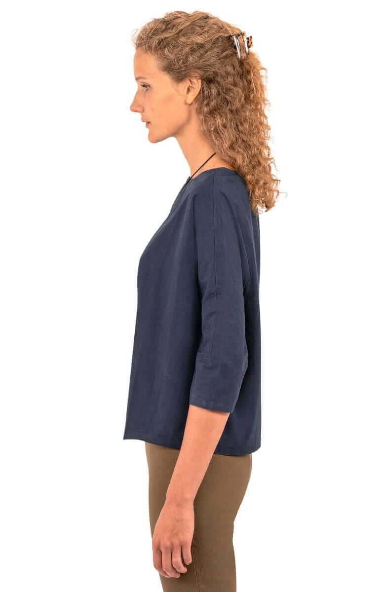 The Ayn Top - Solid - Final Sale Navy